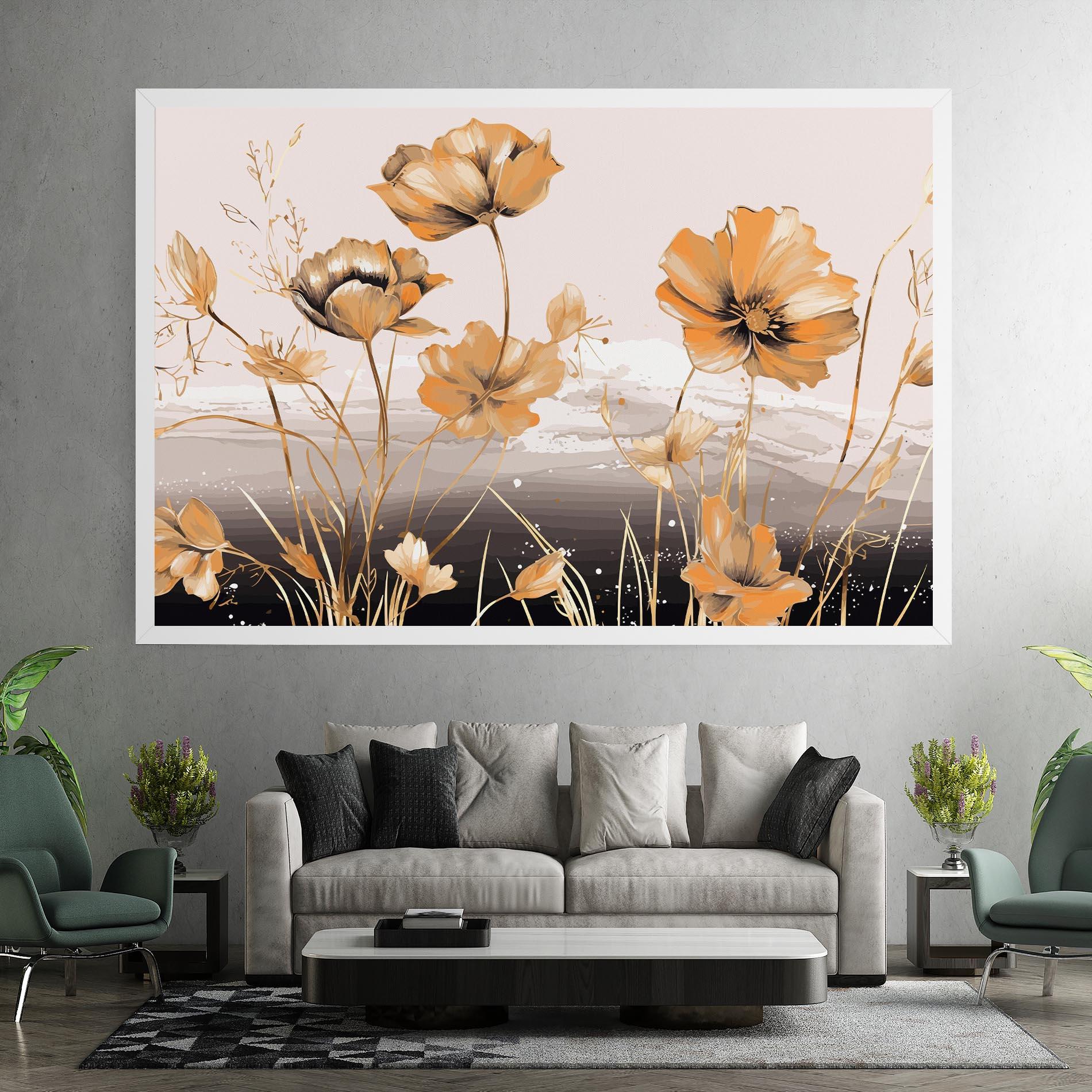 Leinwandbild Gold Black Poppy mockup 7