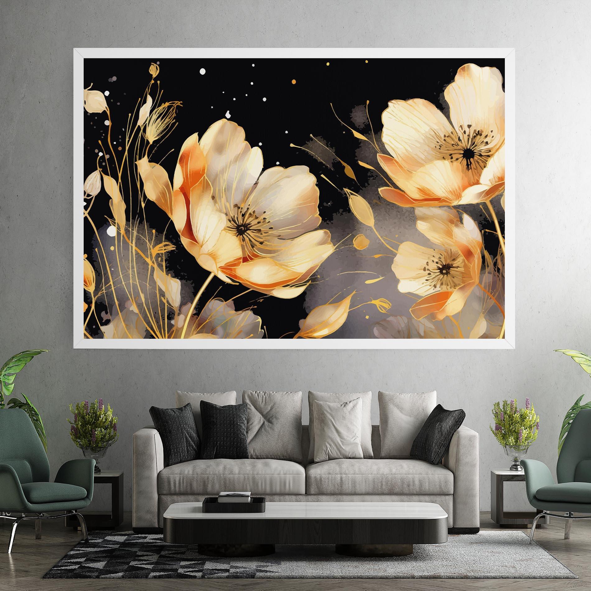Leinwandbild Gold Poppy Black mockup 7