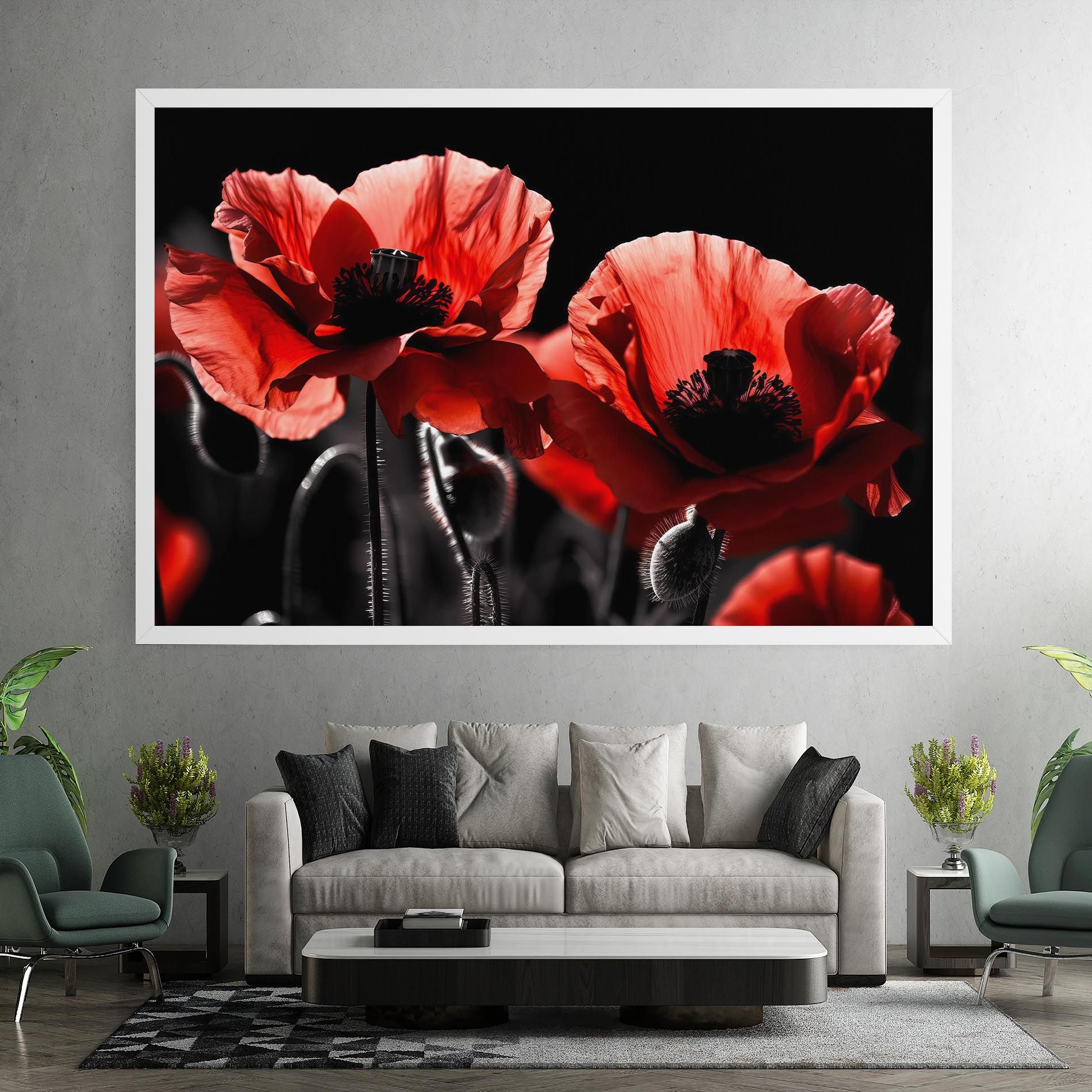 Light Red Poppy On Black mockup 7