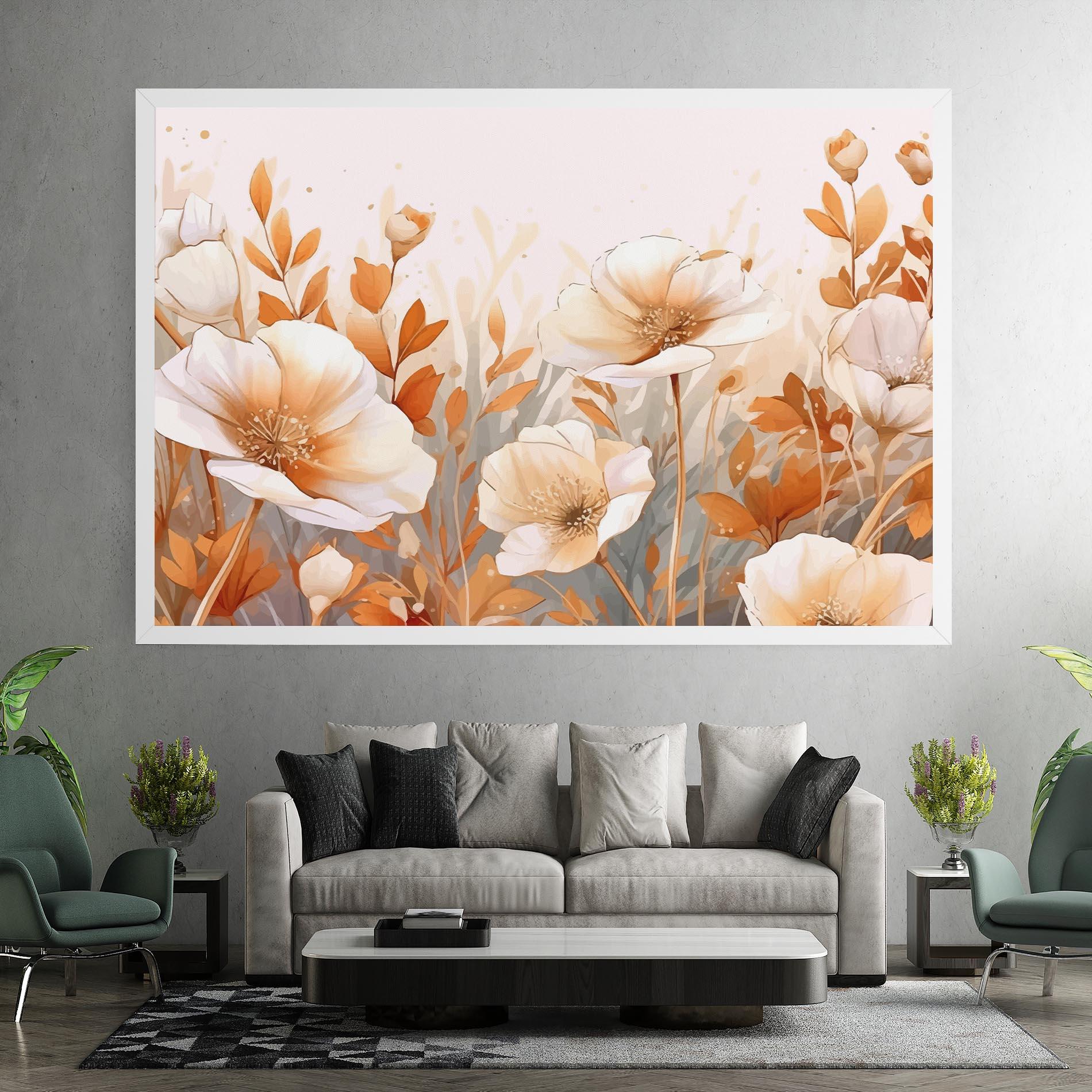 Leinwandbild Orange Cream Poppy mockup 7