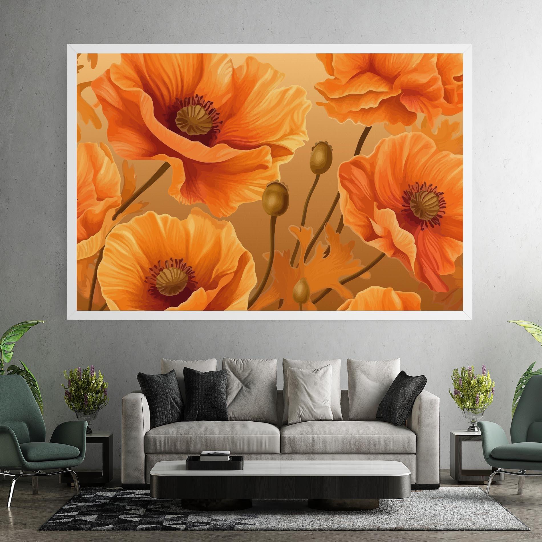 Leinwandbild Pastel Orange Poppy mockup 7