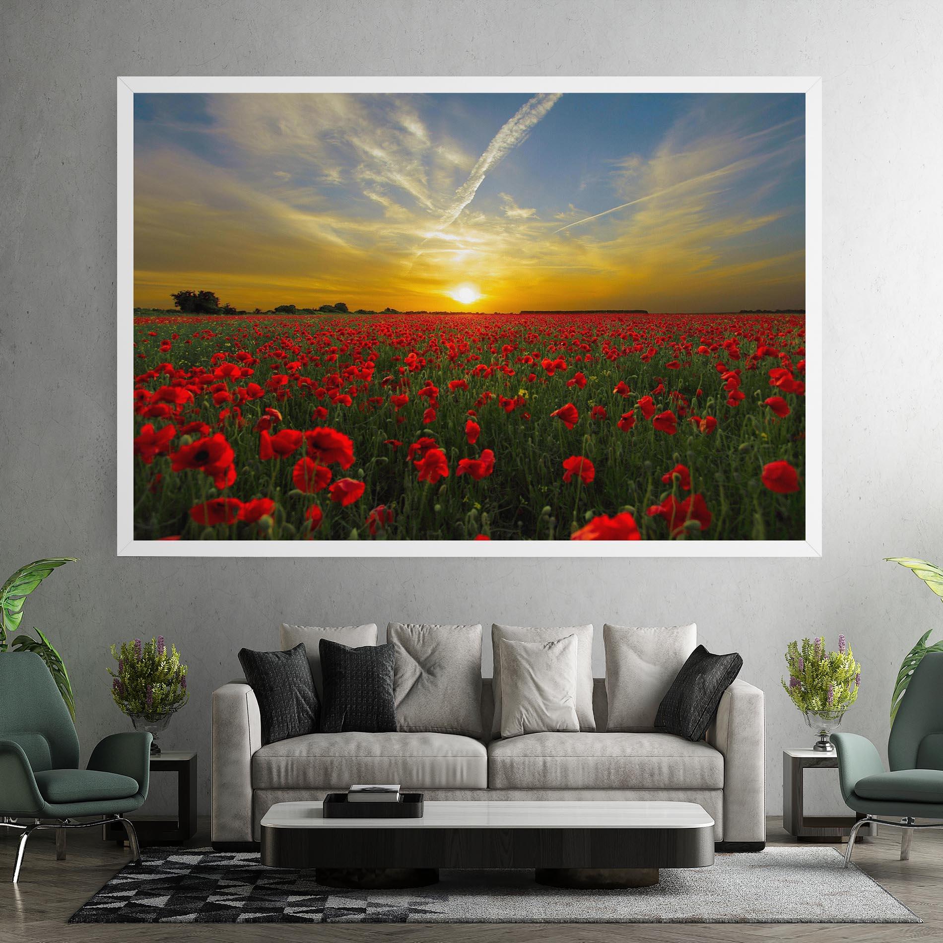 Leinwandbild Poppies Sunset mockup 7