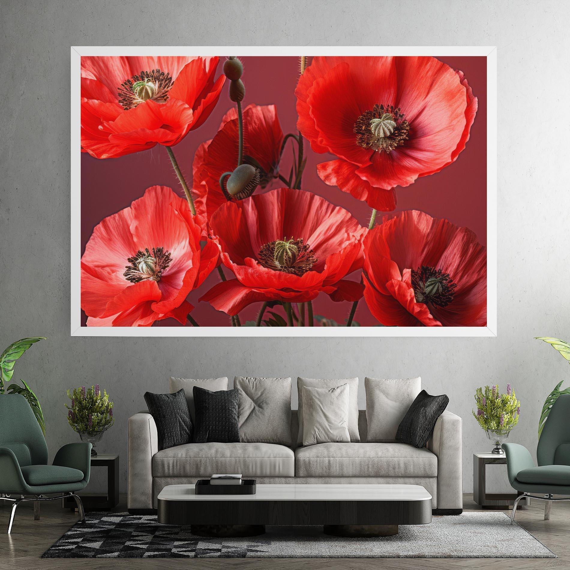 Leinwandbild Red Poppies mockup 7