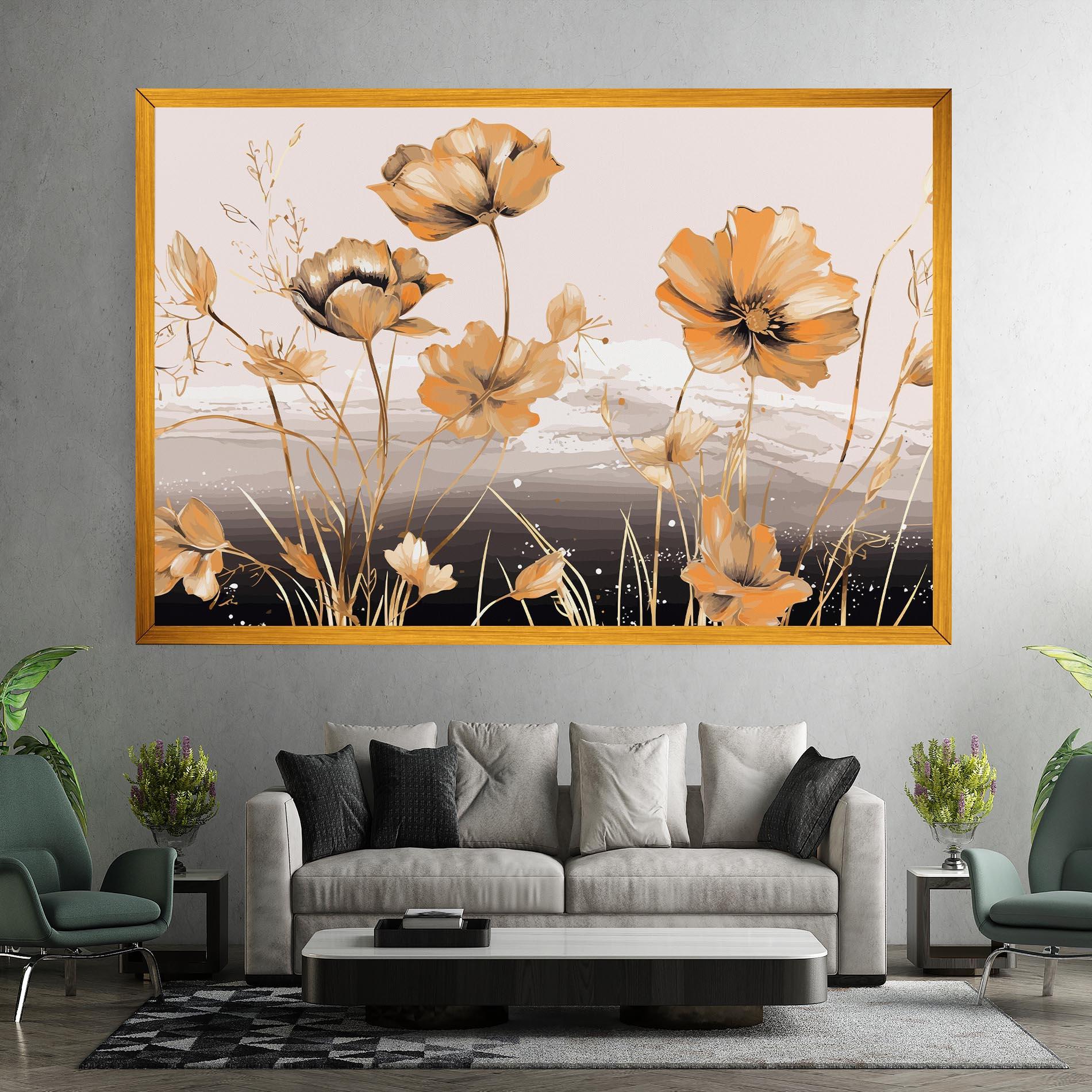 Leinwandbild Gold Black Poppy mockup 7