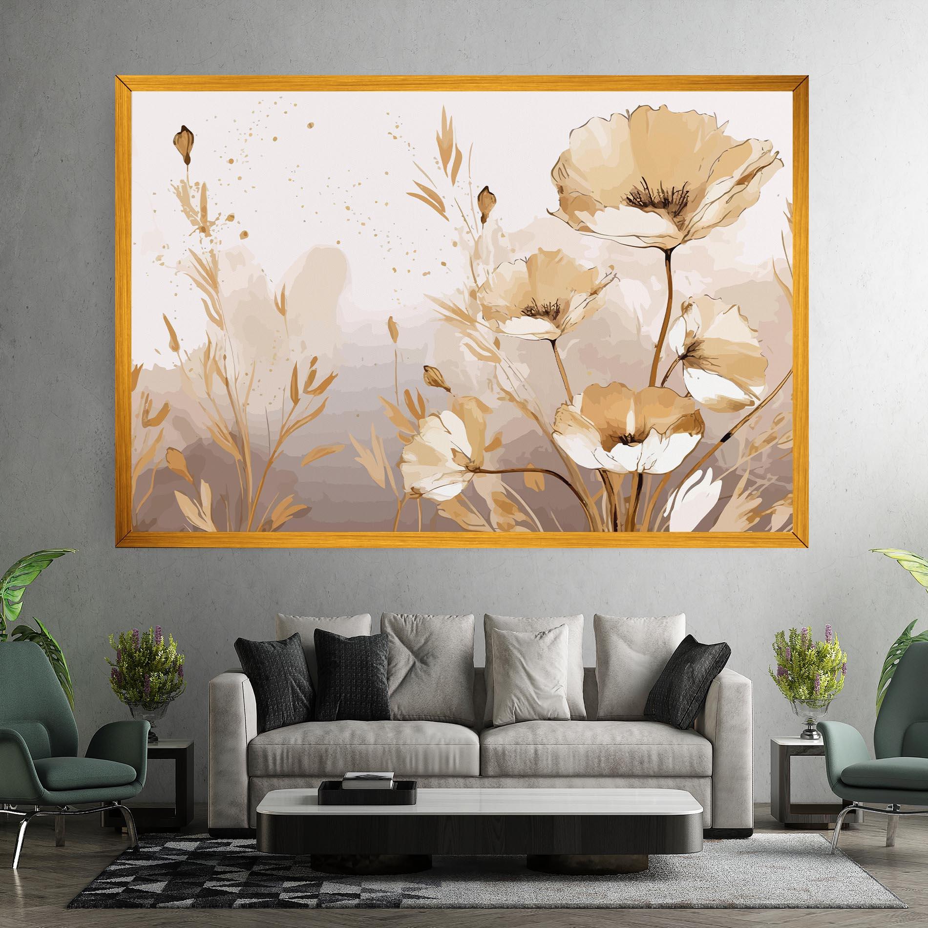 Leinwandbild Gold Cream Poppy mockup 7
