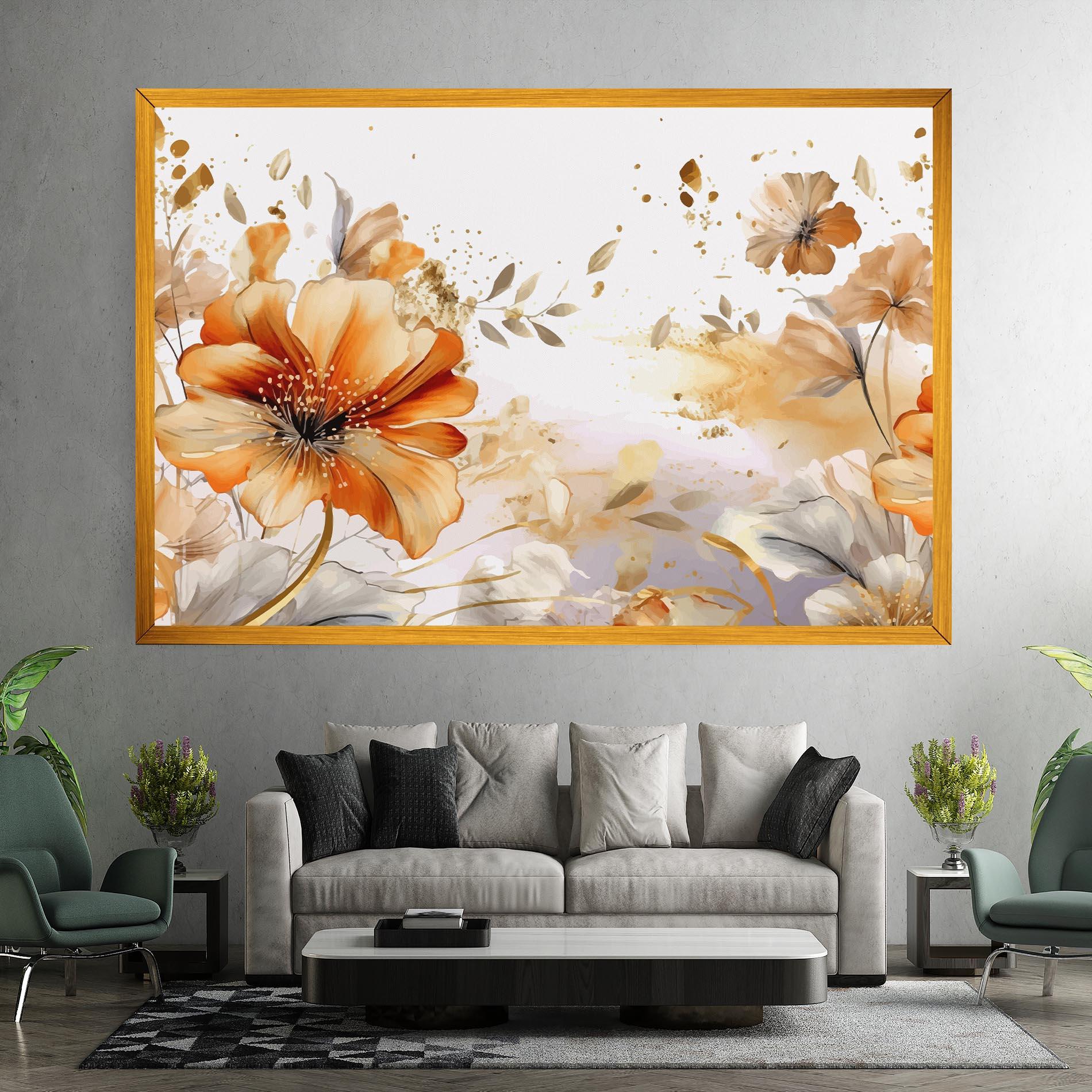 Leinwandbild Gold Orange Poppy mockup 7