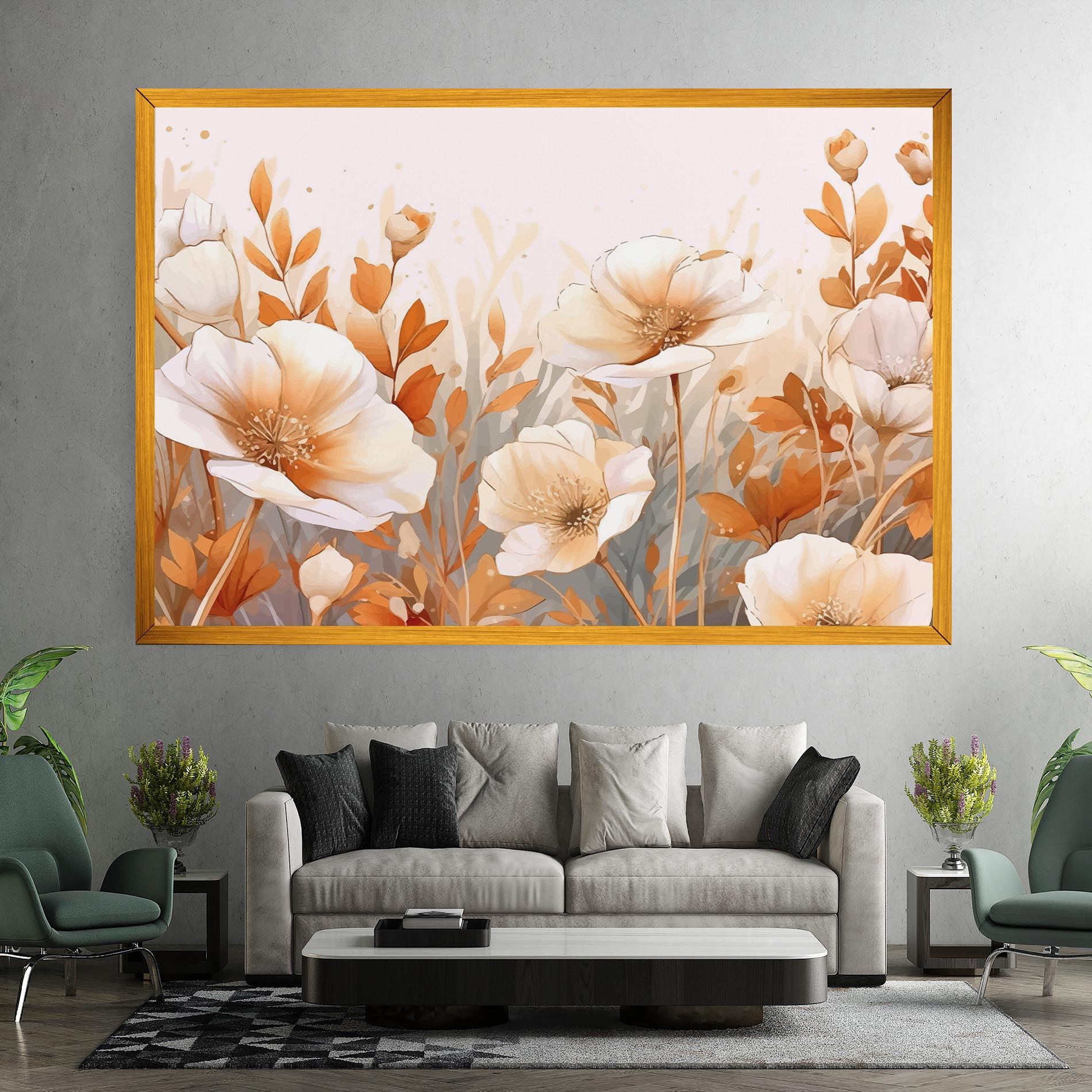 Leinwandbild Orange Cream Poppy mockup 7