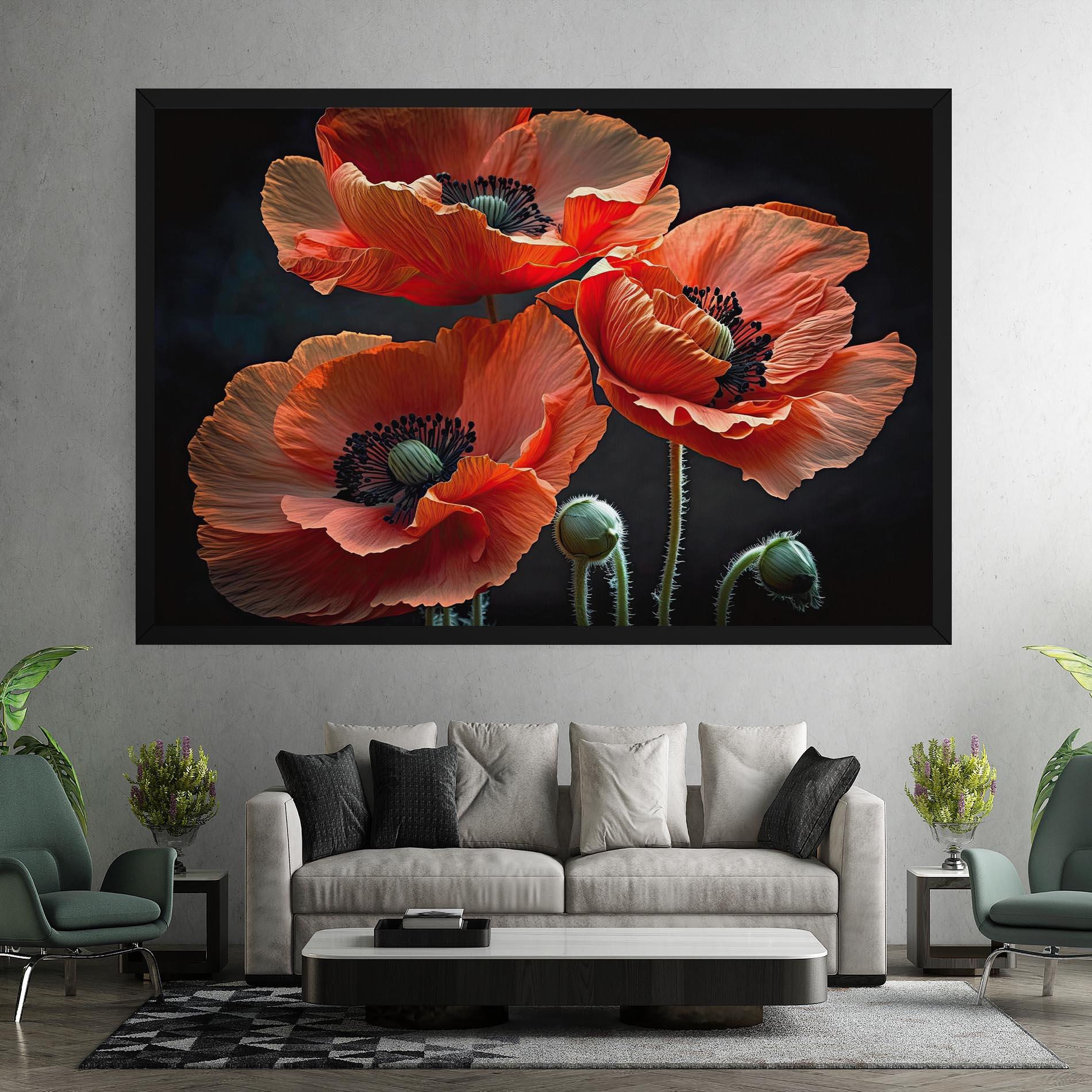 Leinwandbild 3 Poppies mockup 7