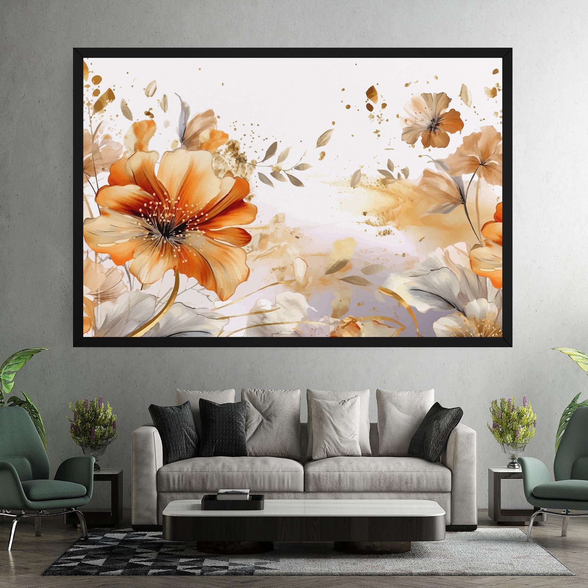 Leinwandbild Gold Orange Poppy mockup 7