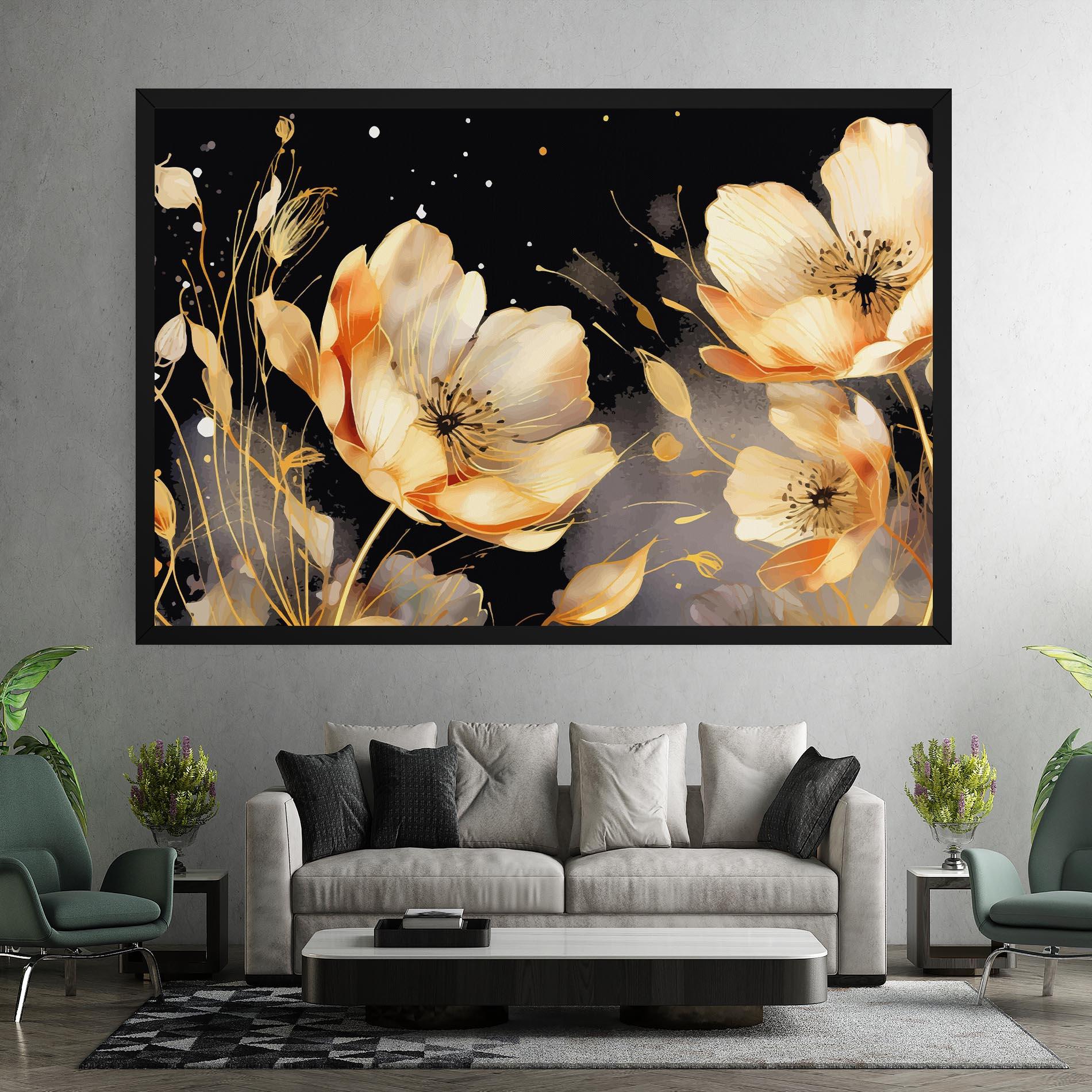 Leinwandbild Gold Poppy Black mockup 7