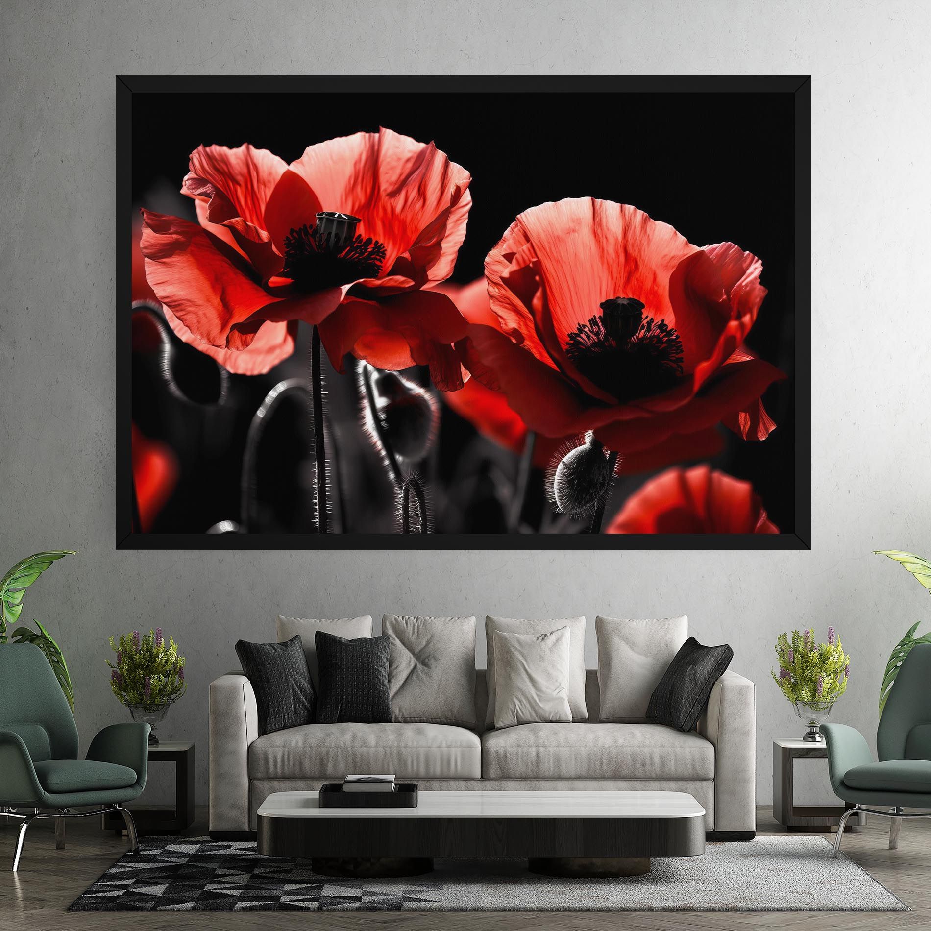Light Red Poppy On Black mockup 7