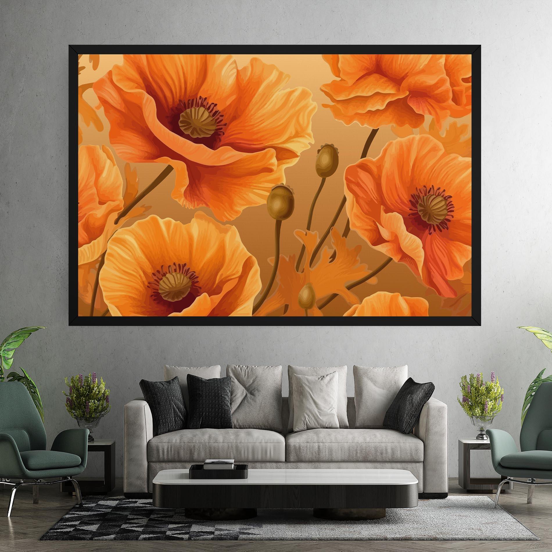 Leinwandbild Pastel Orange Poppy mockup 7