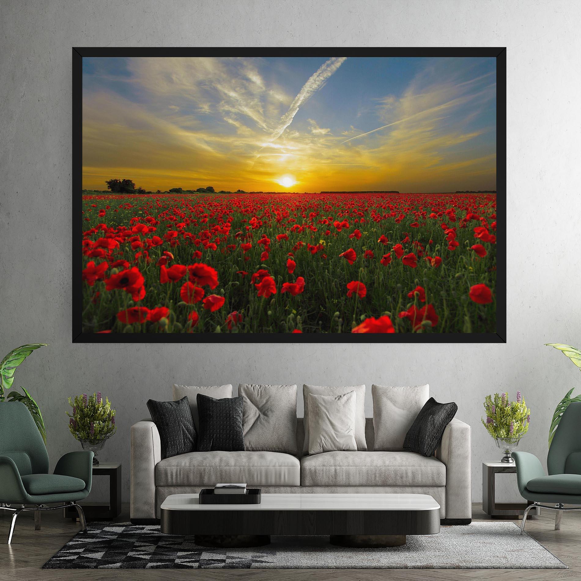 Leinwandbild Poppies Sunset mockup 7