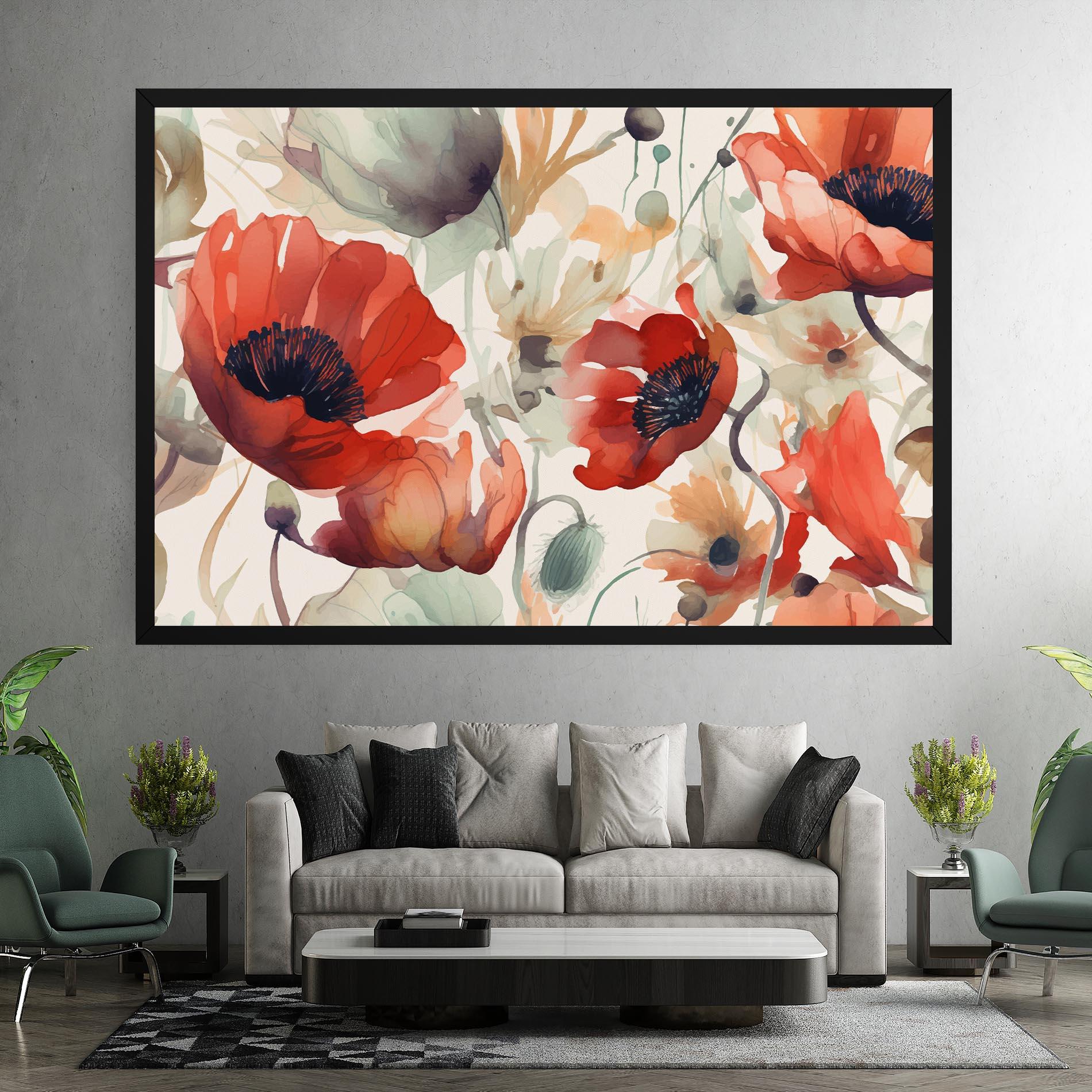 Leinwandbild Poppy Red Cream mockup 7
