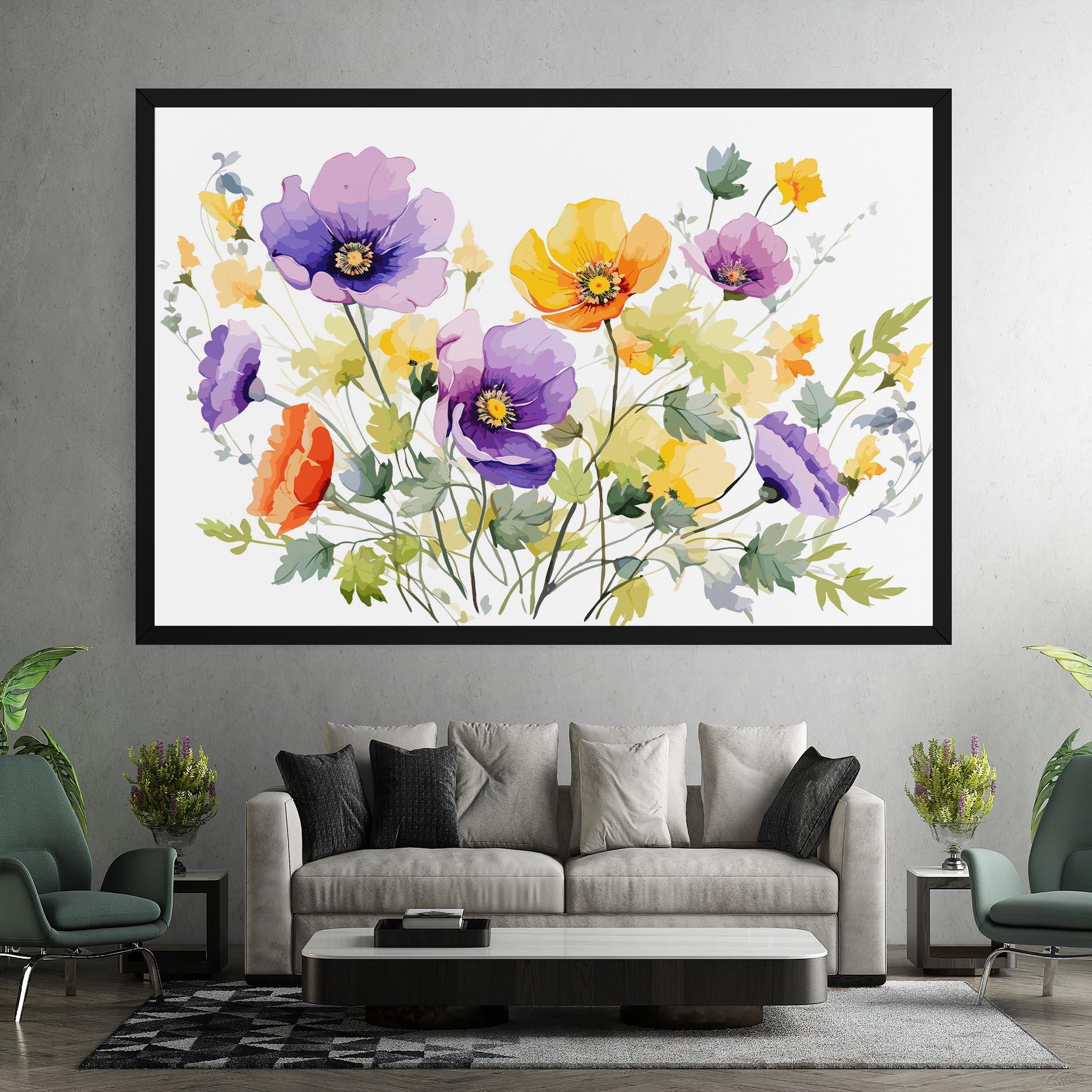 Leinwandbild Purple Orange Poppy mockup 7