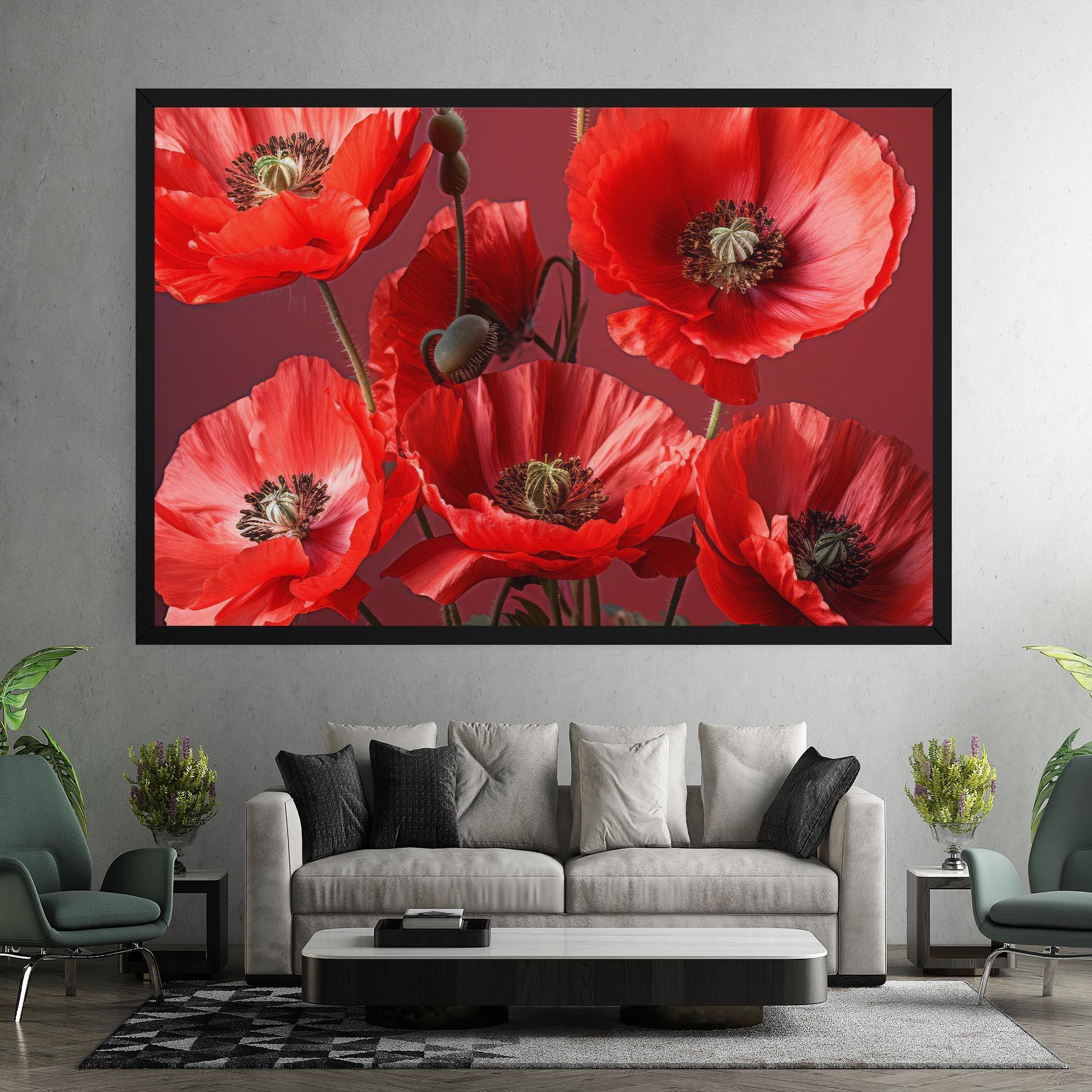 Leinwandbild Red Poppies mockup 7