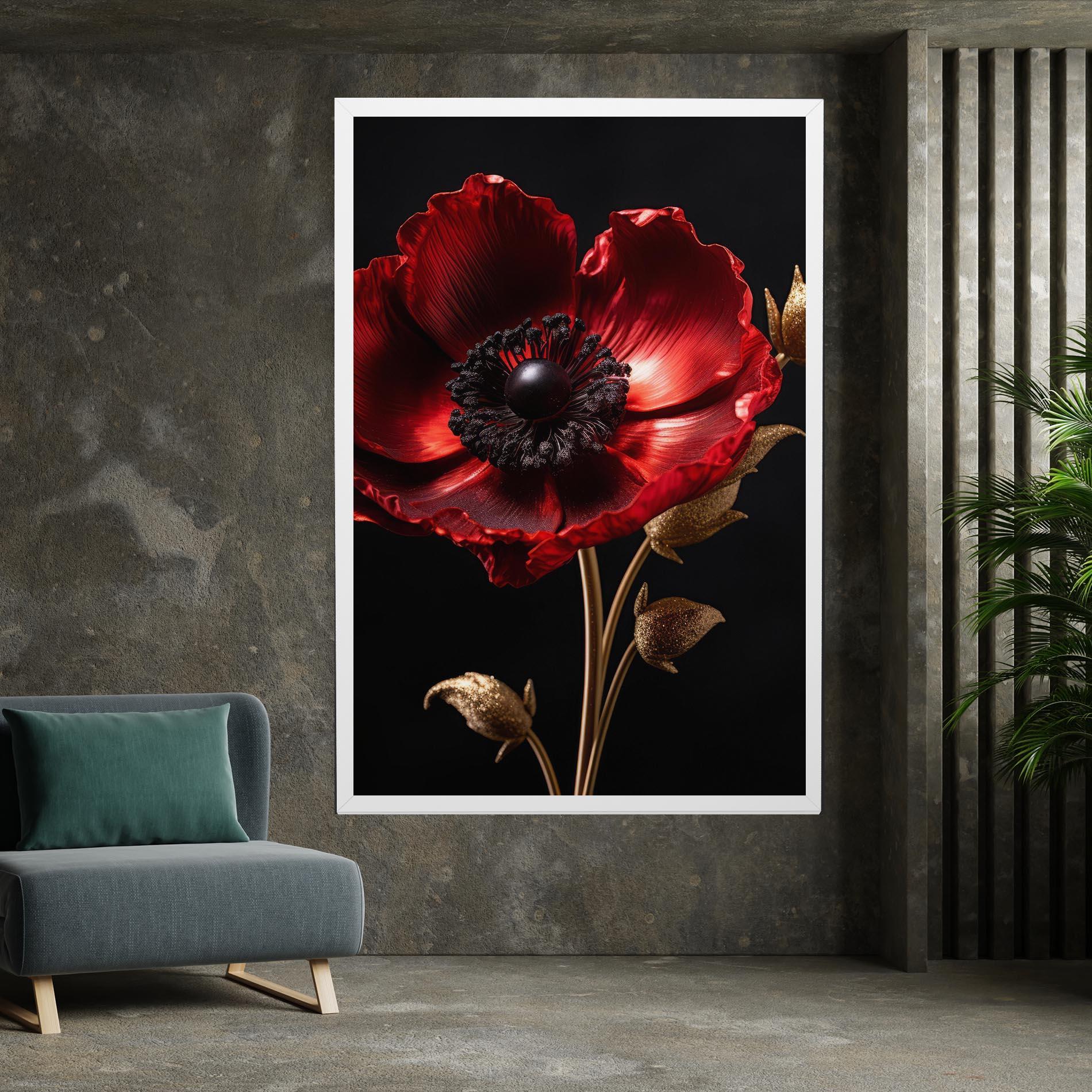 Leinwandbild Dark Red Poppy mockup 7