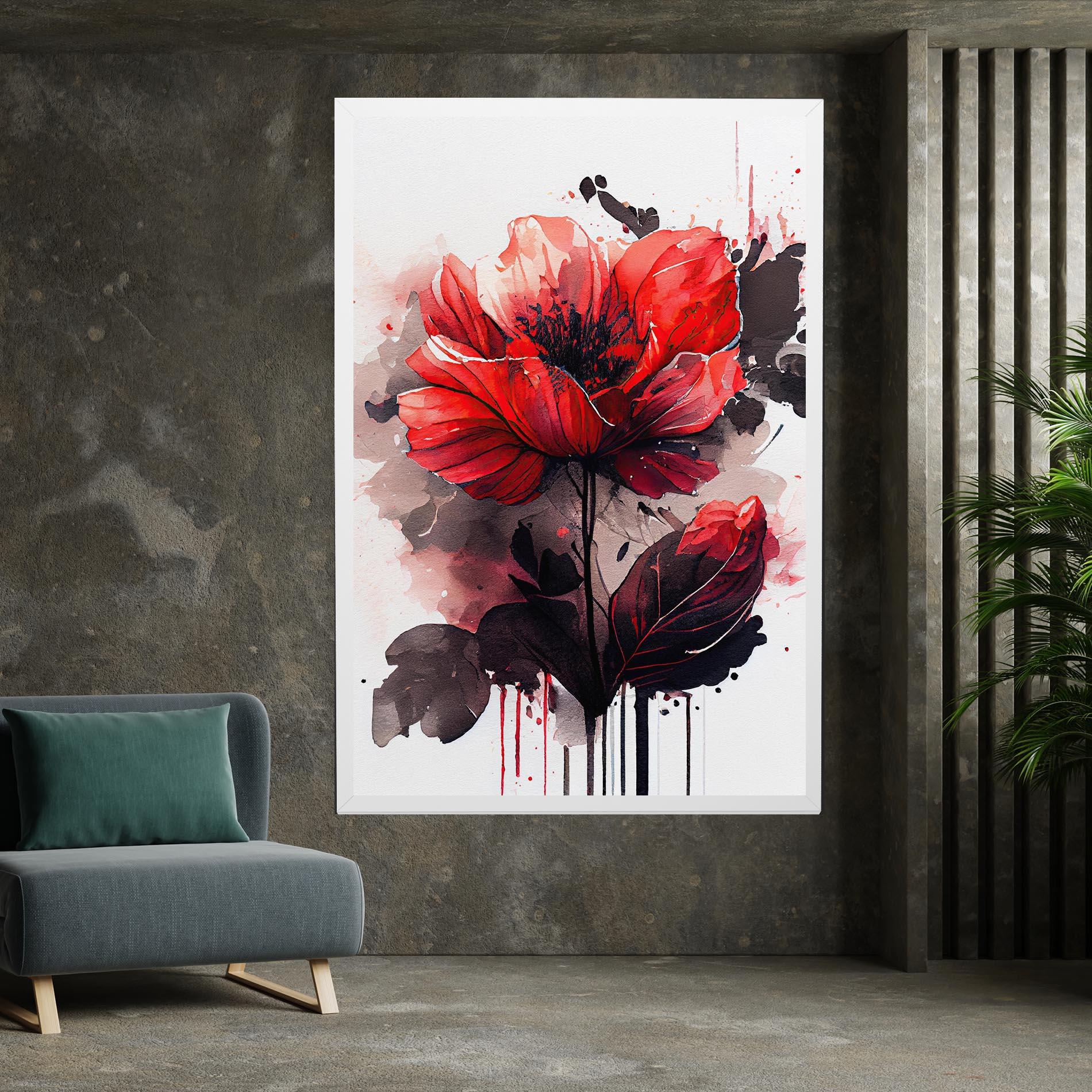 Leinwandbild Watercolor Poppy mockup 7