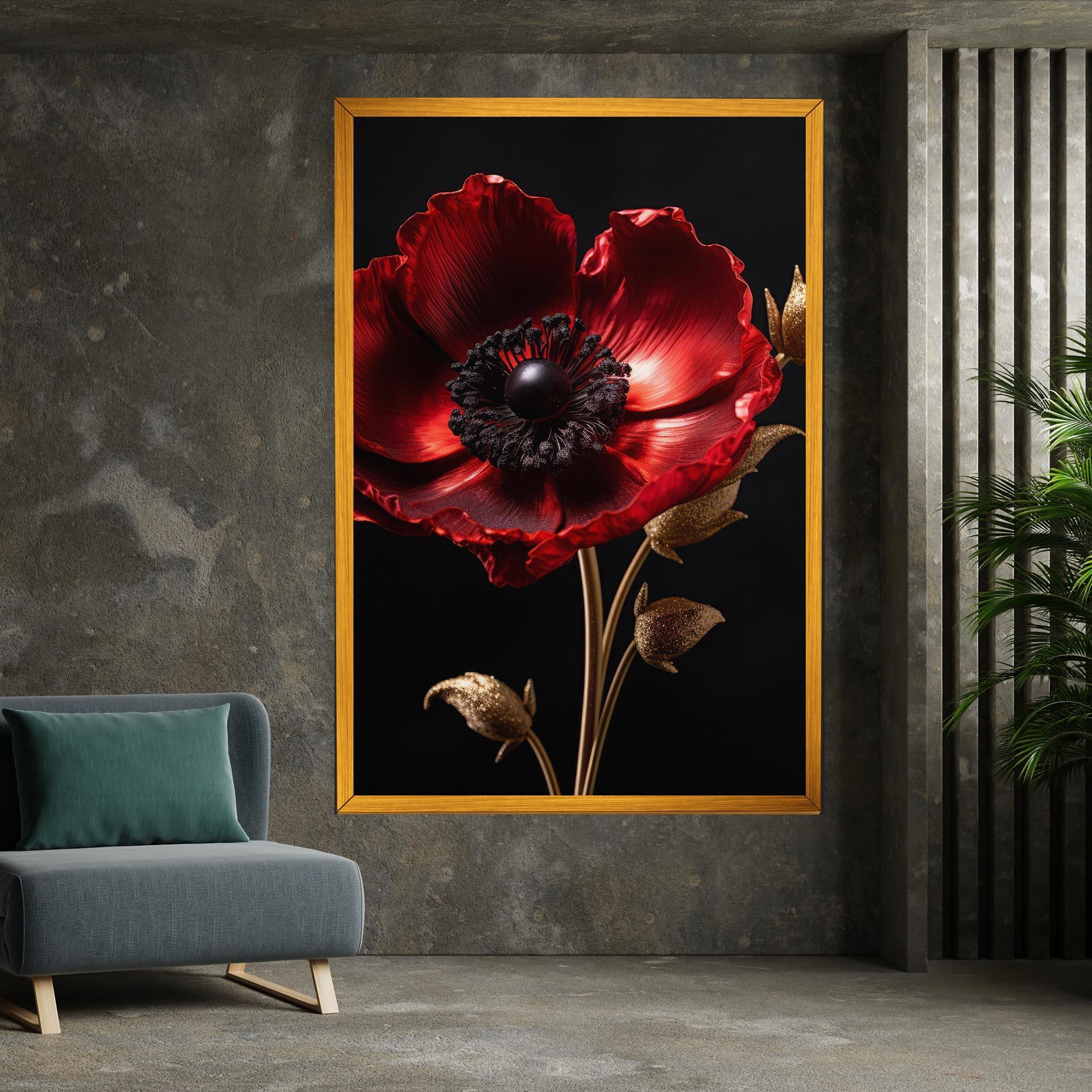 Leinwandbild Dark Red Poppy mockup 7