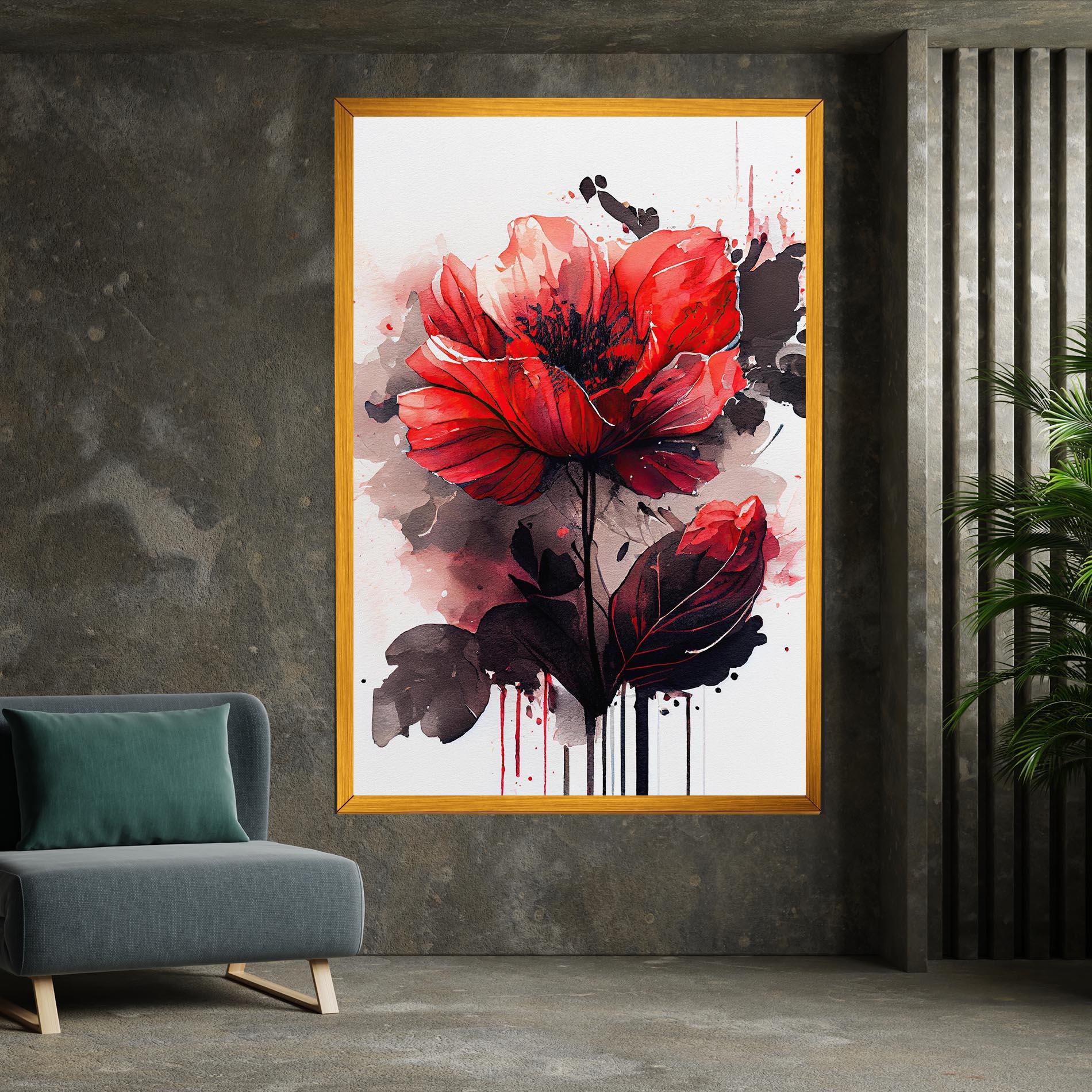 Leinwandbild Watercolor Poppy mockup 7