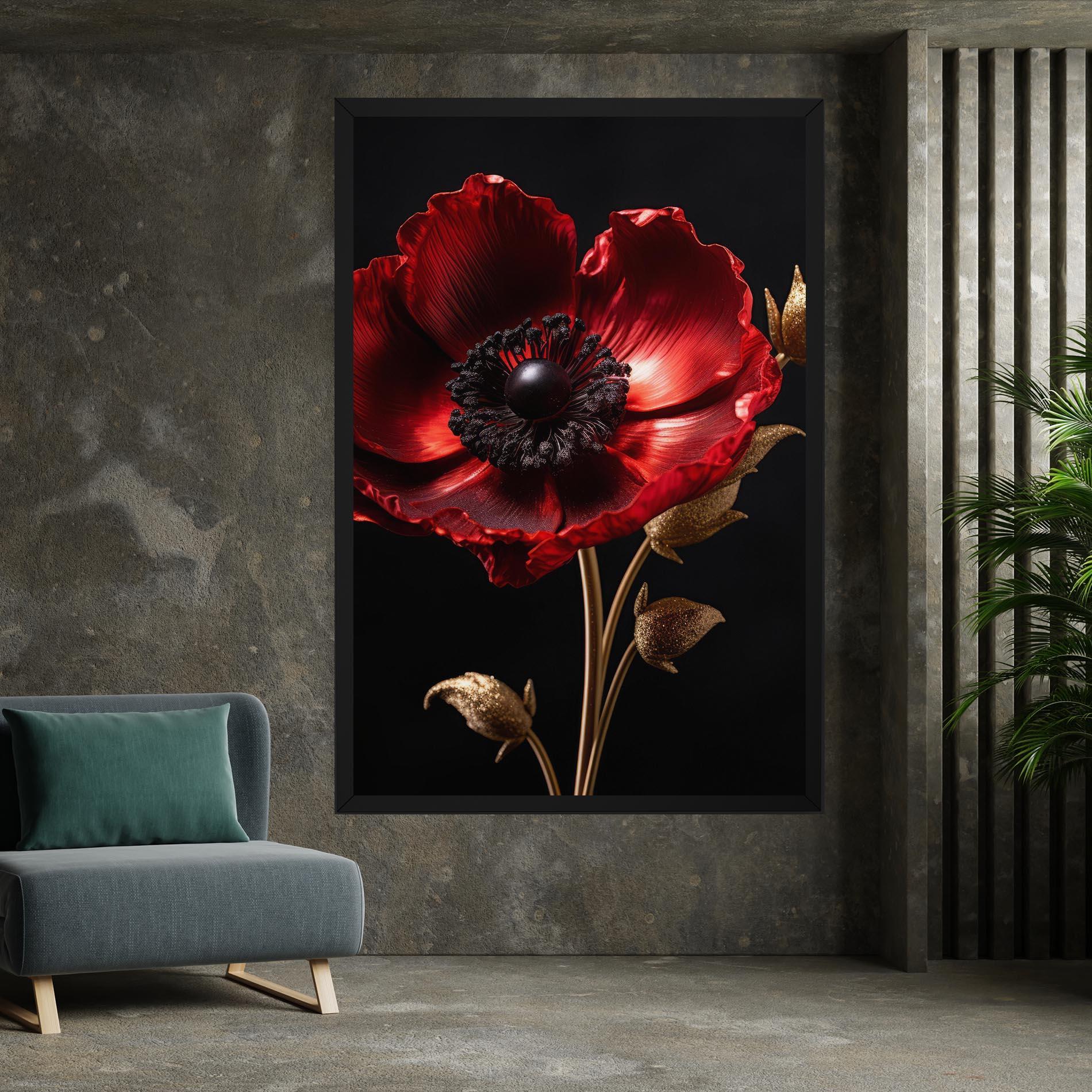 Leinwandbild Dark Red Poppy mockup 7