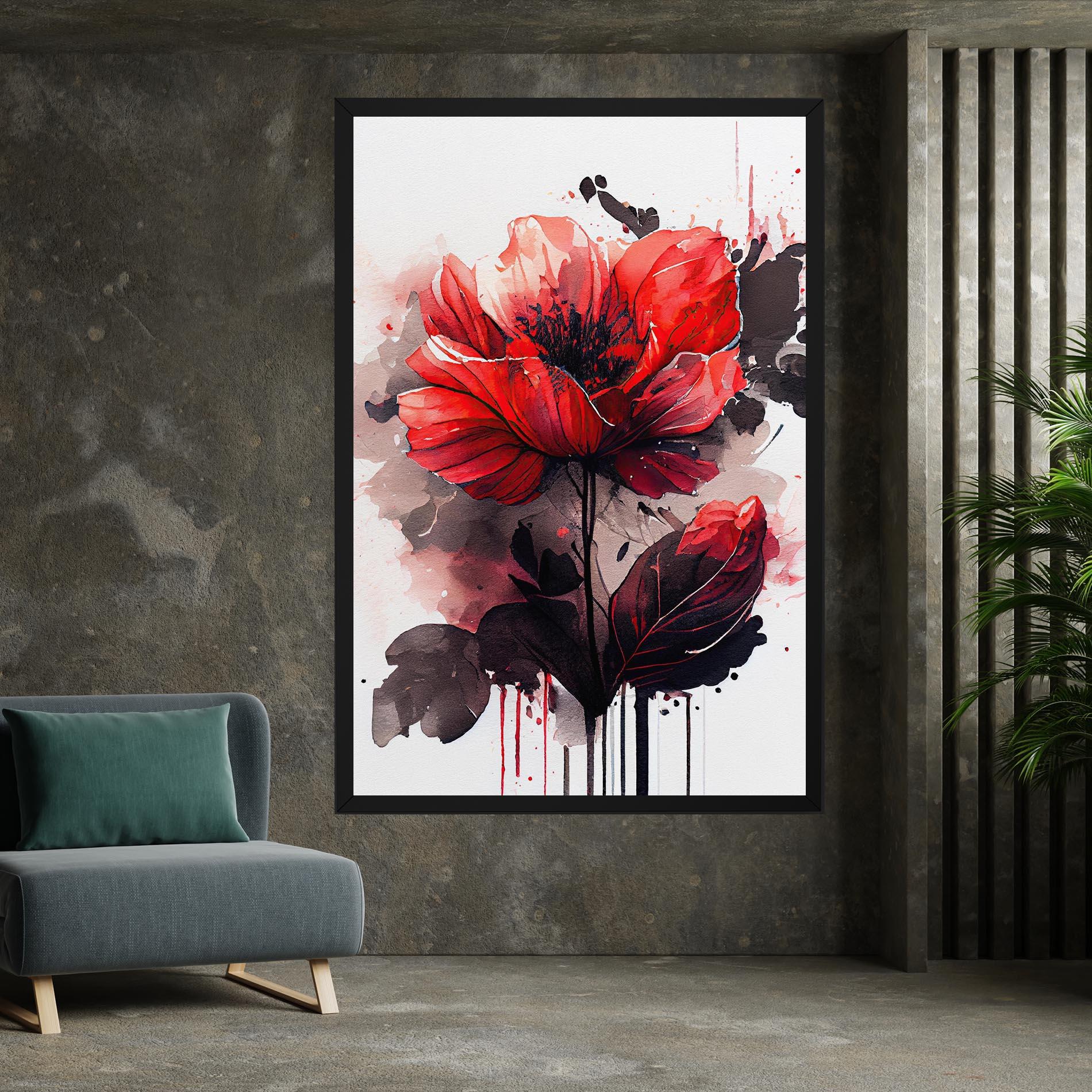 Leinwandbild Watercolor Poppy mockup 7