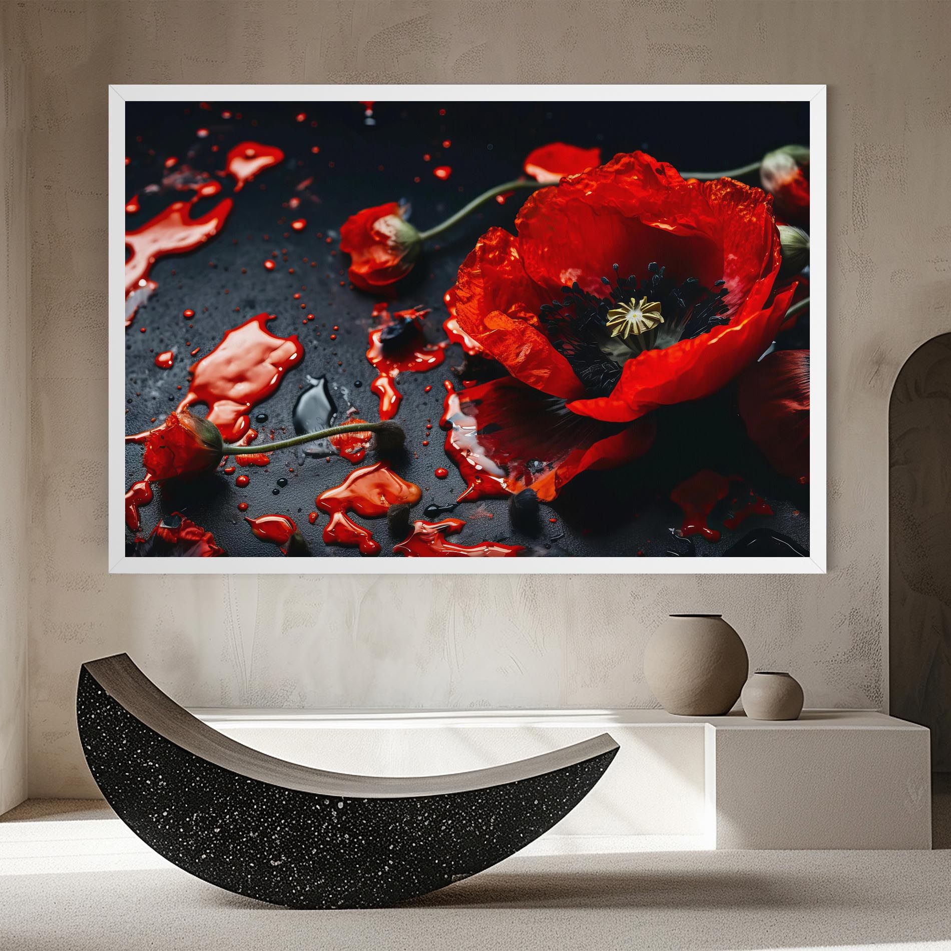 Beautiful Red Poppy Liquid mockup 8
