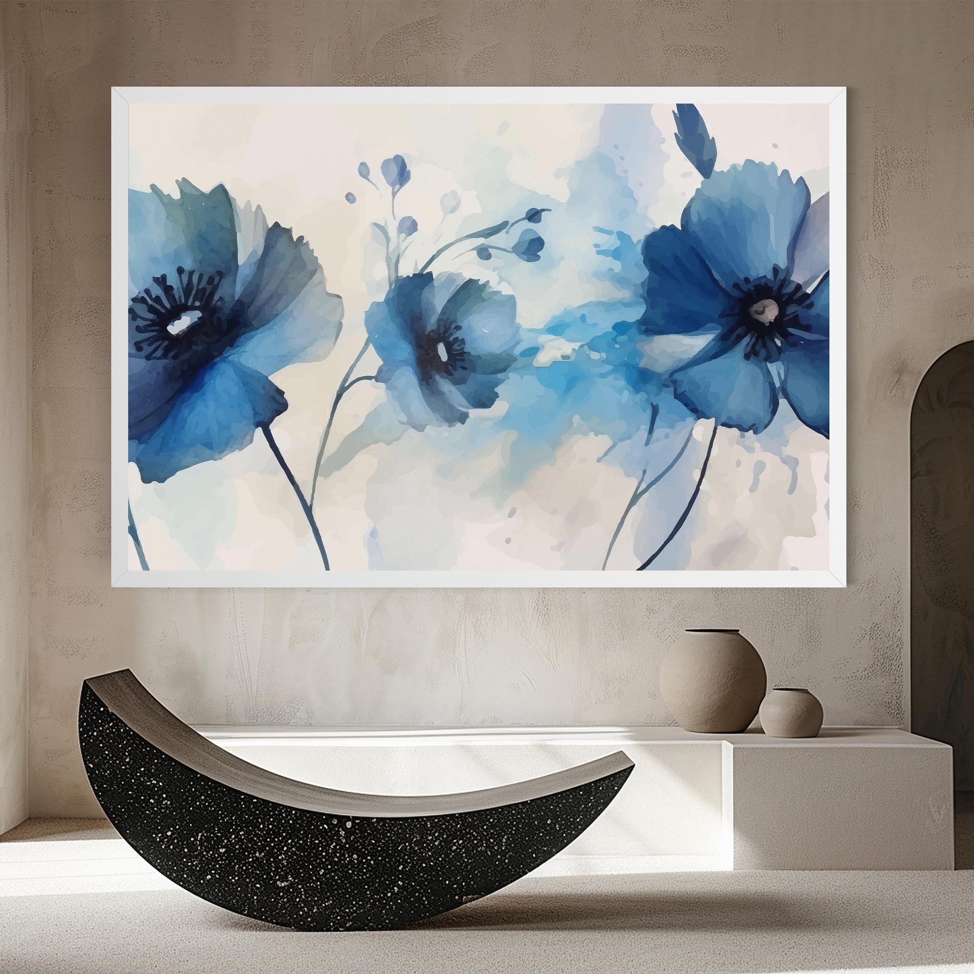 Leinwandbild Blue Poppies mockup 8