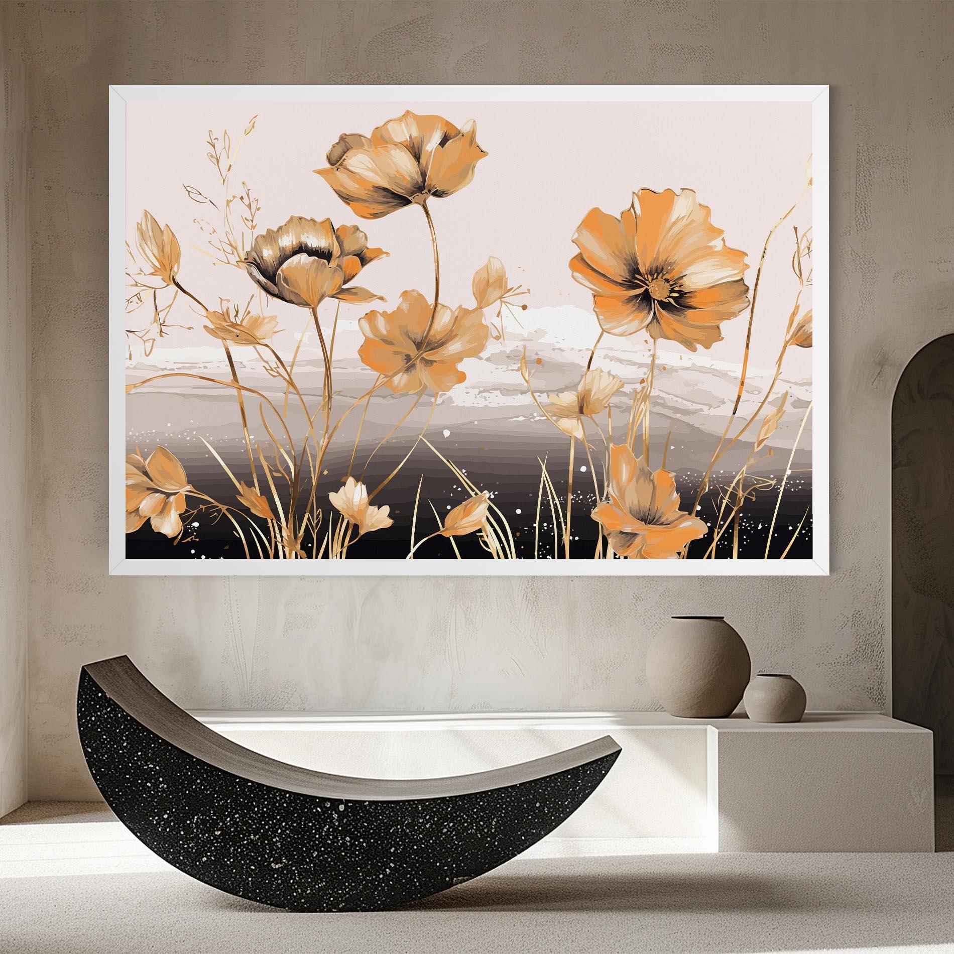 Leinwandbild Gold Black Poppy mockup 8