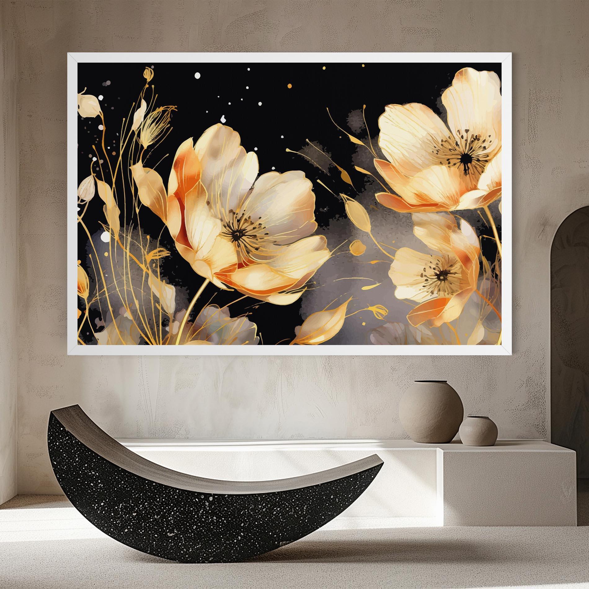 Leinwandbild Gold Poppy Black mockup 8