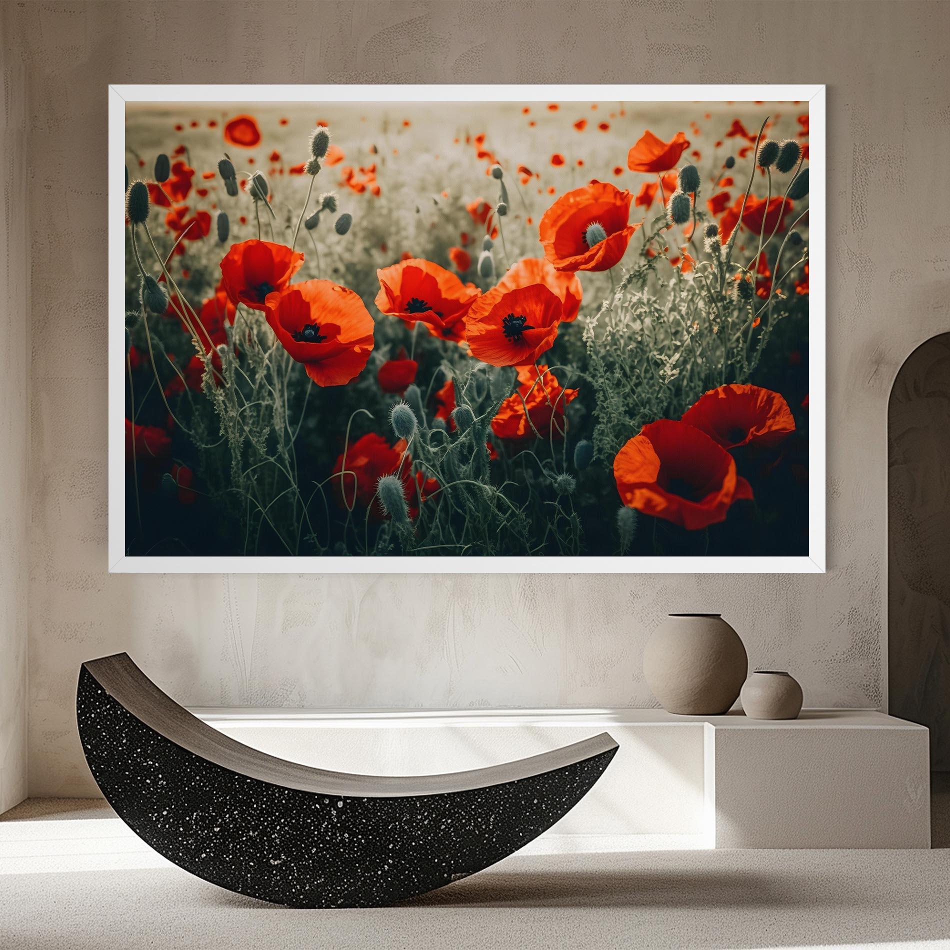 Leinwandbild Poppy Grass Field mockup 8