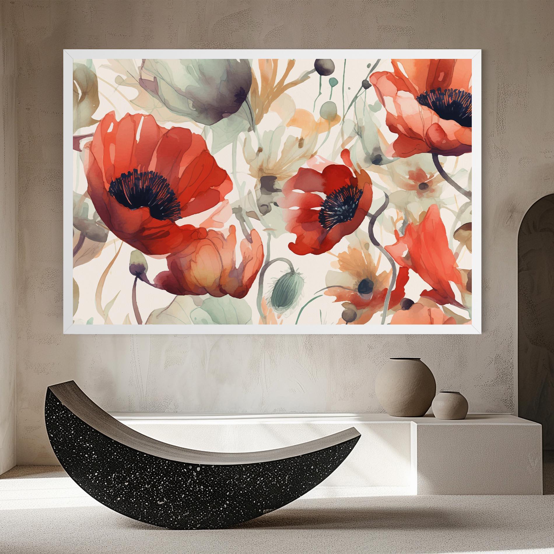 Leinwandbild Poppy Red Cream mockup 8