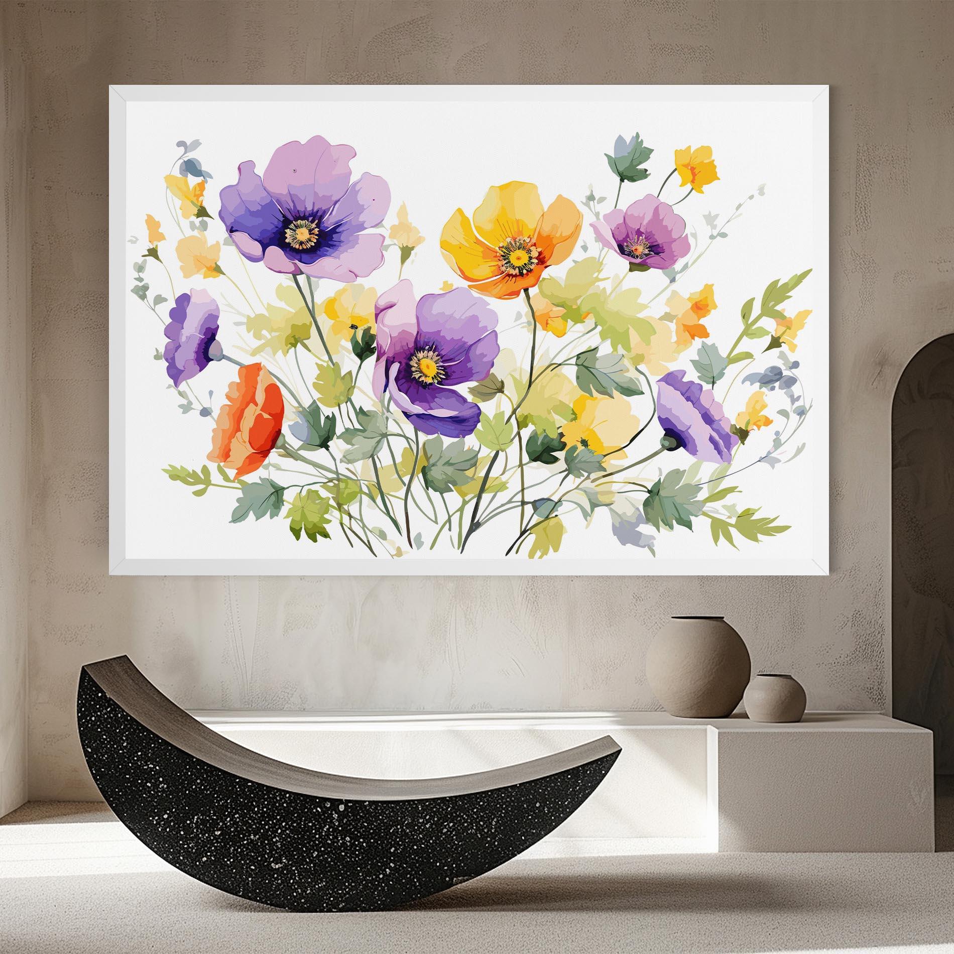 Leinwandbild Purple Orange Poppy mockup 8