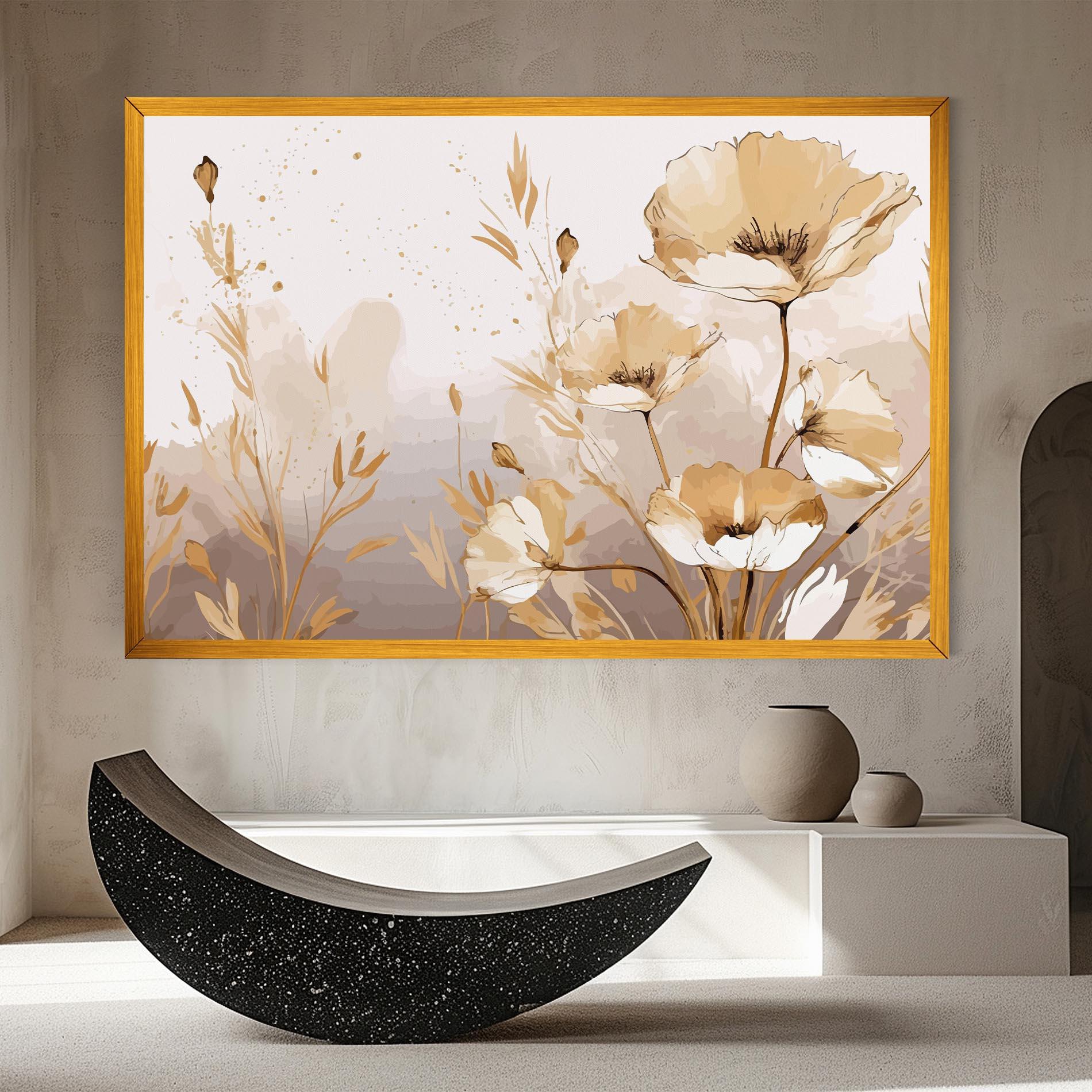 Leinwandbild Gold Cream Poppy mockup 8