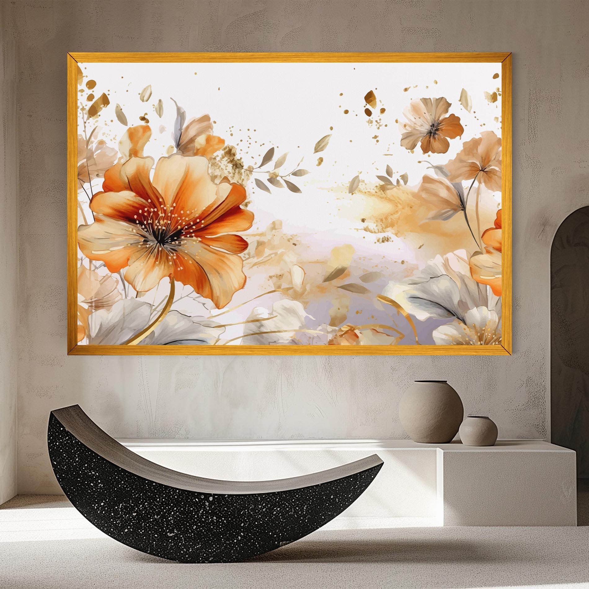 Leinwandbild Gold Orange Poppy mockup 8