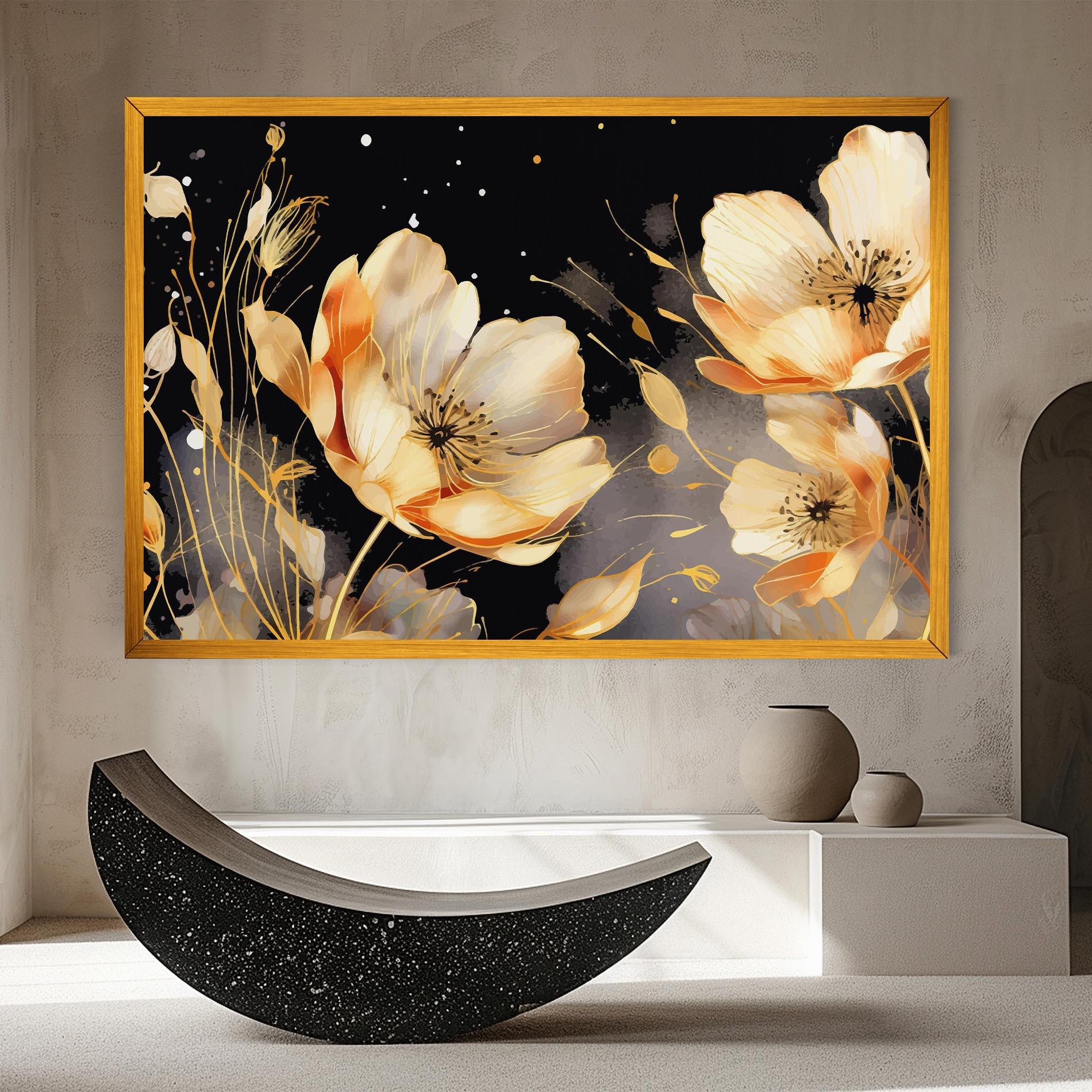Leinwandbild Gold Poppy Black mockup 8