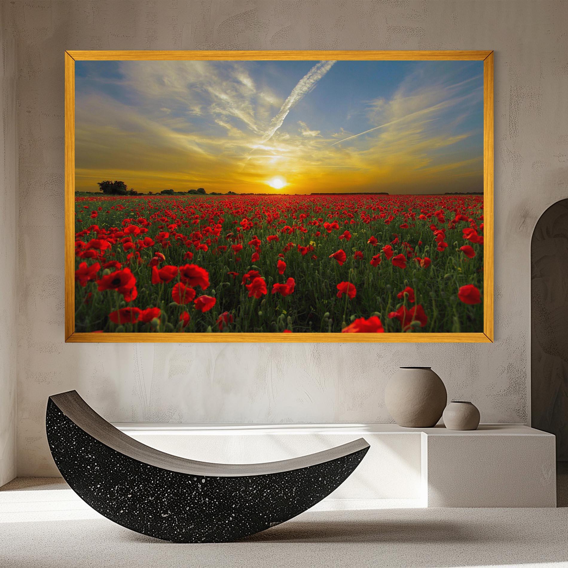 Leinwandbild Poppies Sunset mockup 8
