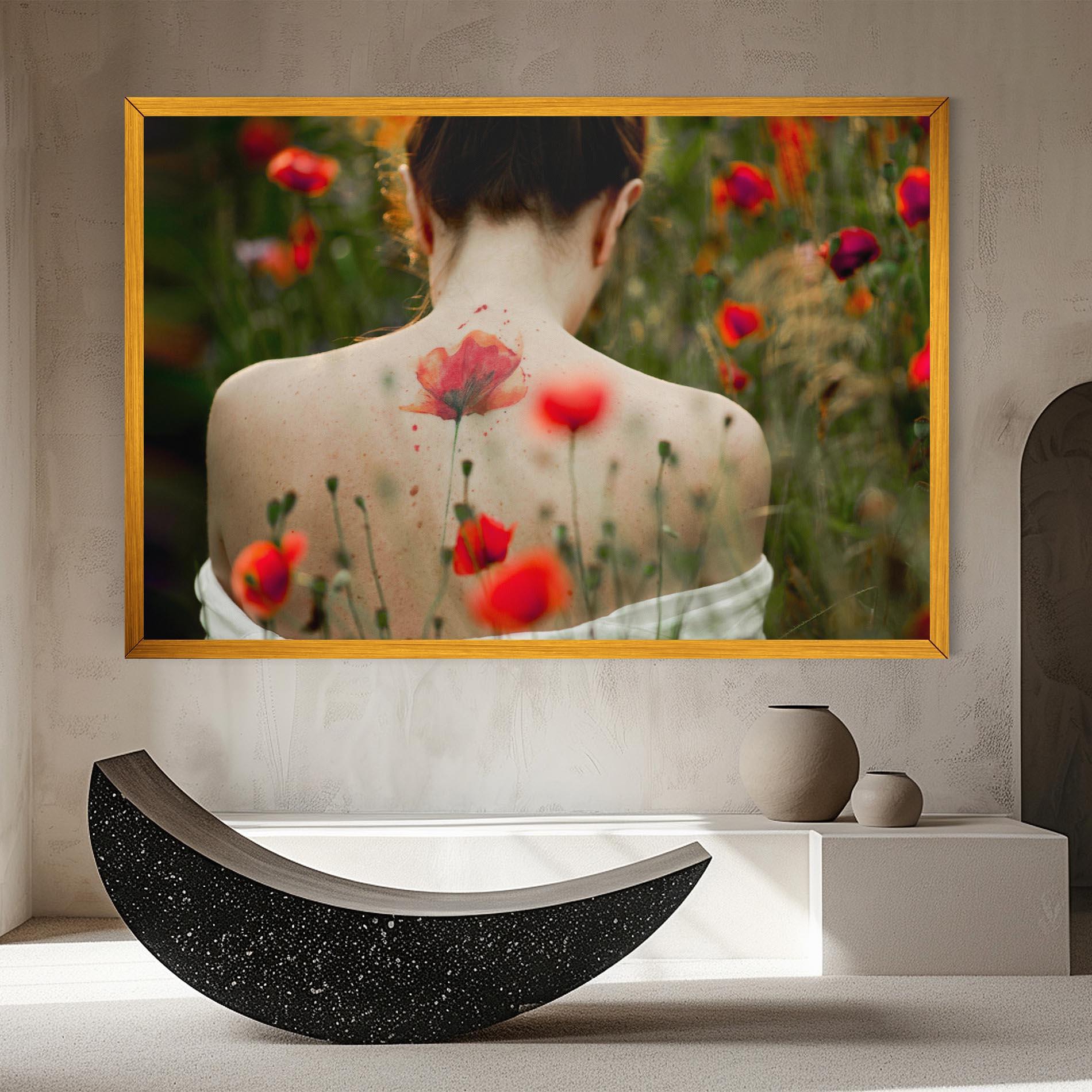 Leinwandbild Poppy Tattoo mockup 8