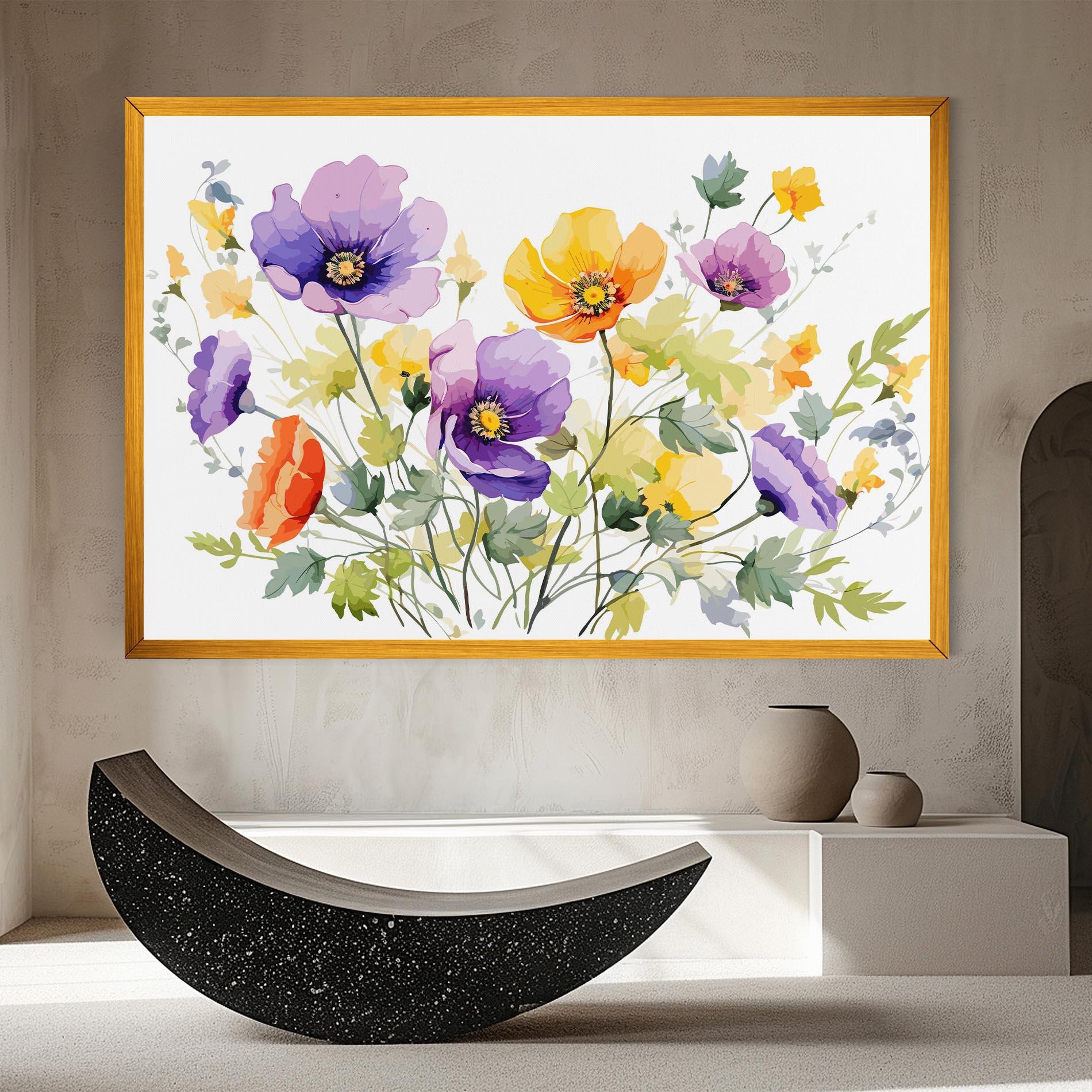 Leinwandbild Purple Orange Poppy mockup 8
