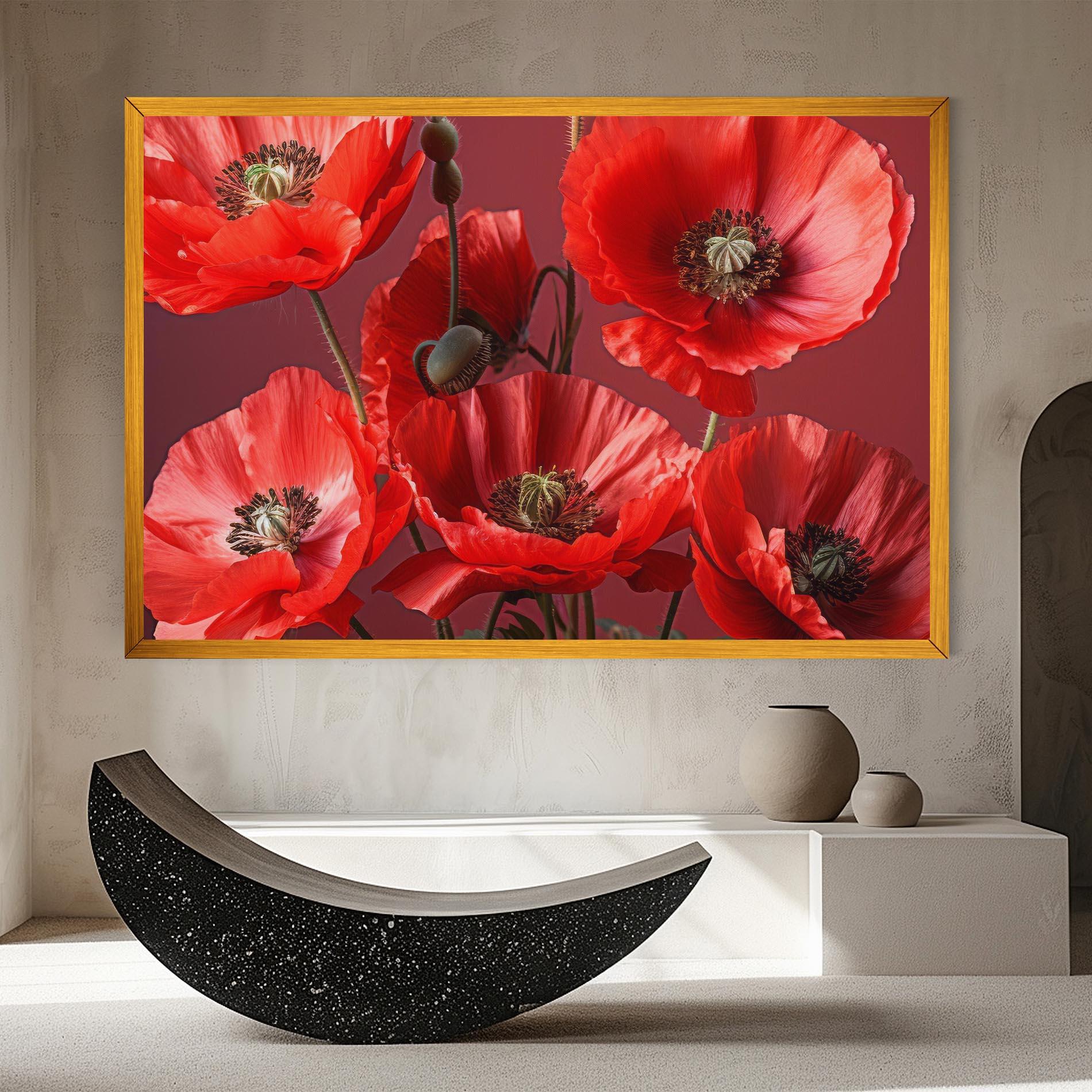 Leinwandbild Red Poppies mockup 8