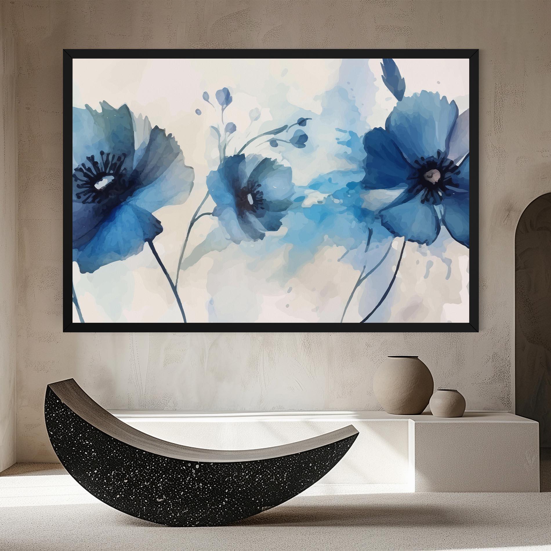 Leinwandbild Blue Poppies mockup 8
