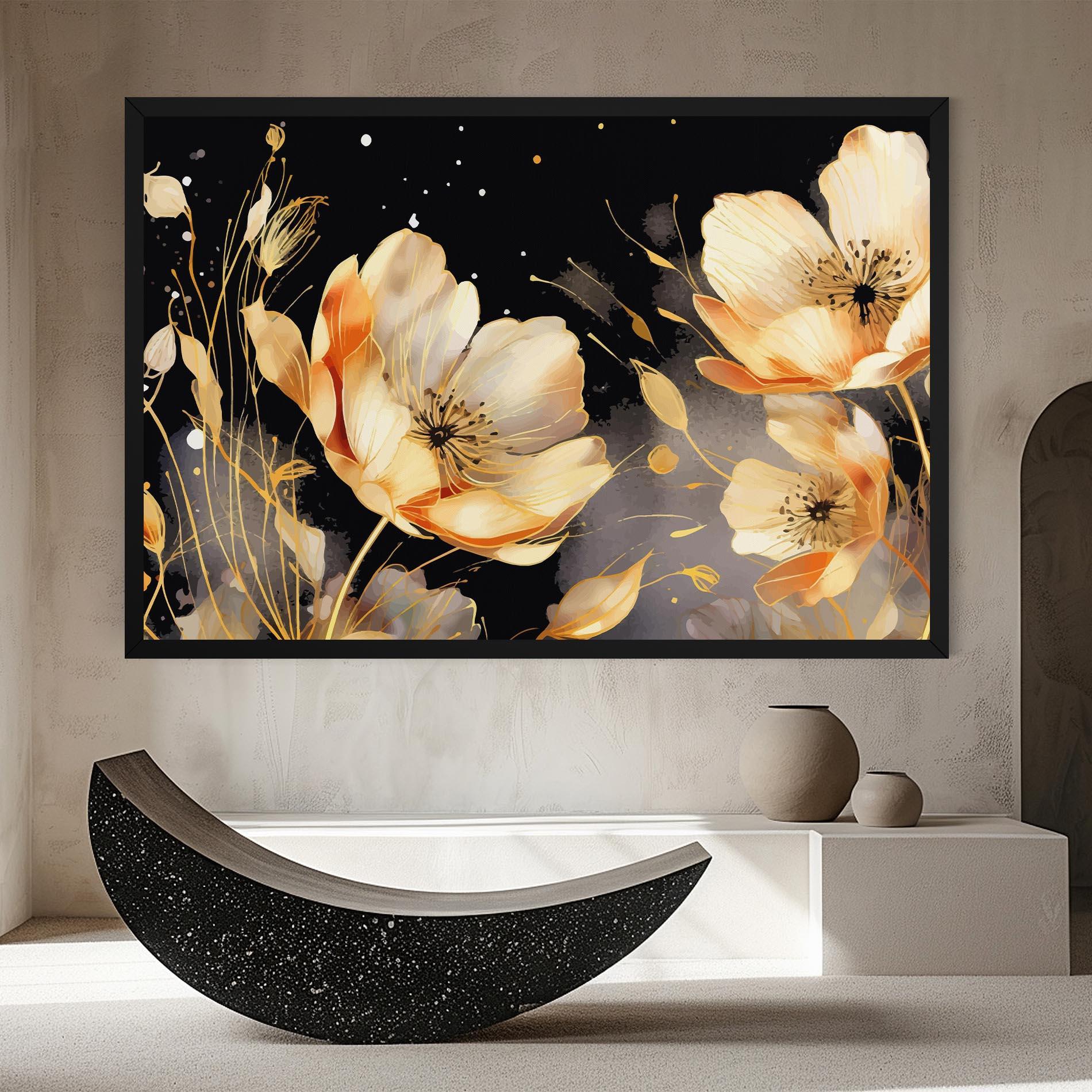 Leinwandbild Gold Poppy Black mockup 8