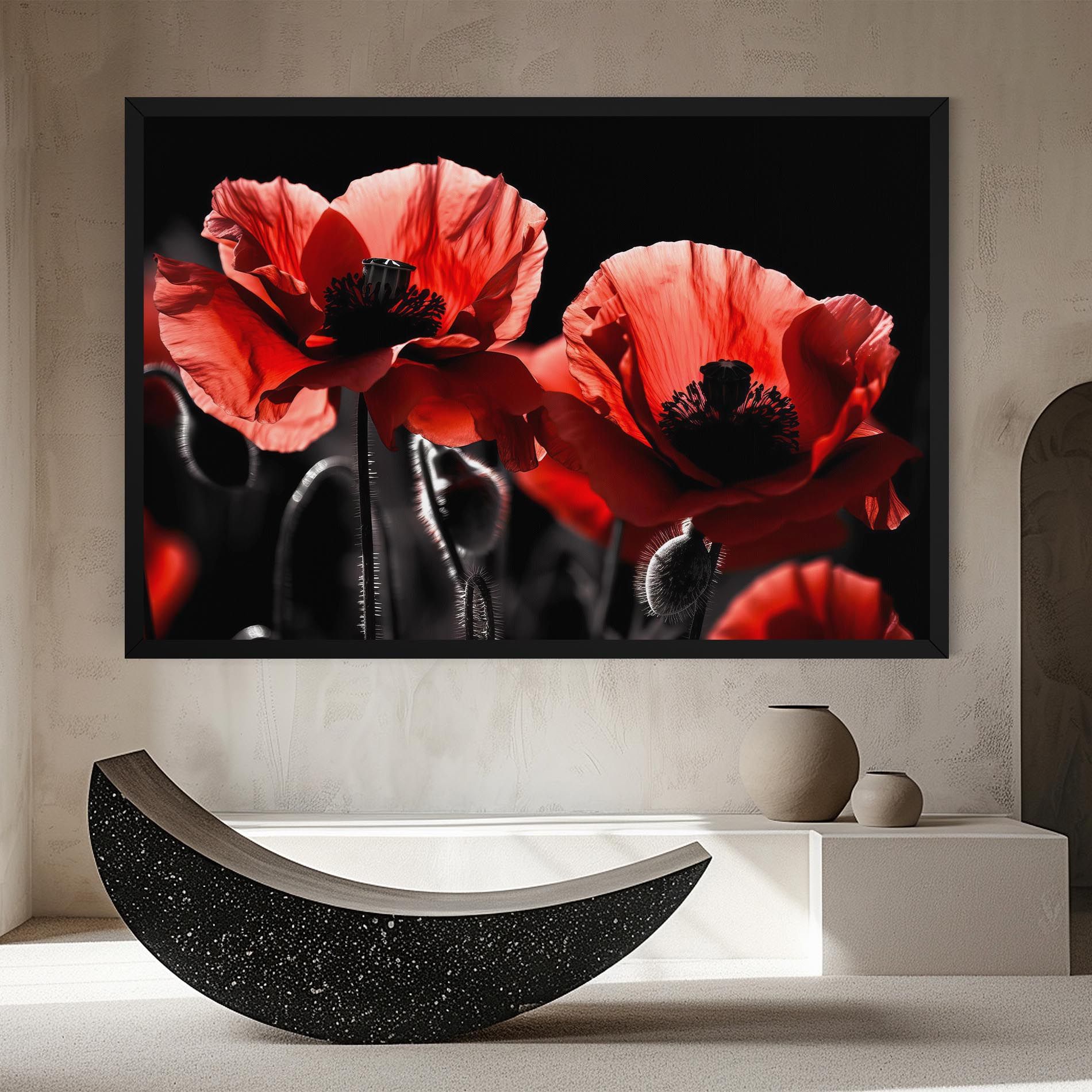 Light Red Poppy On Black mockup 8