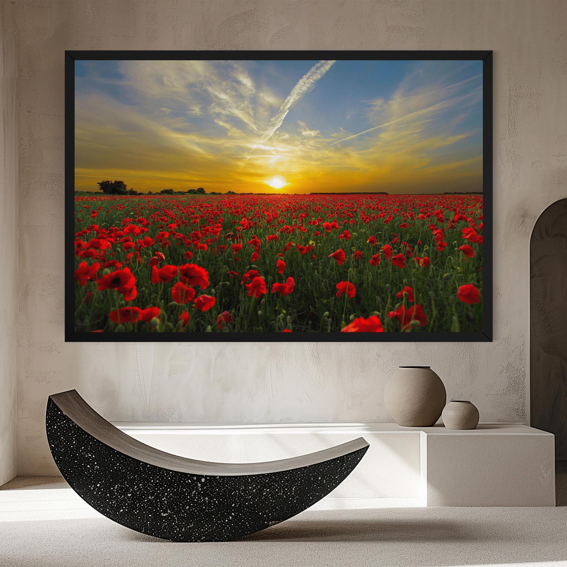 Leinwandbild Poppies Sunset mockup 8