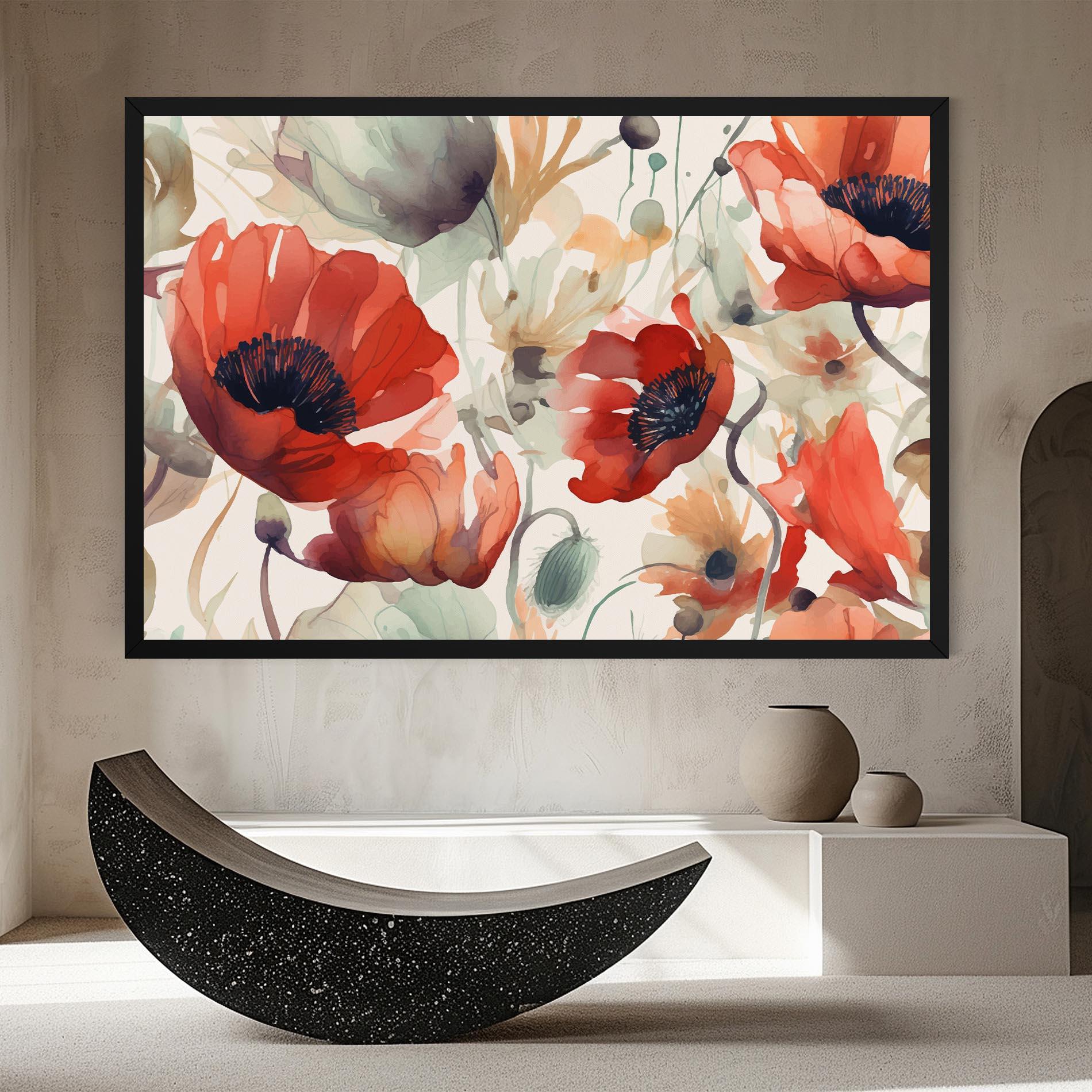 Leinwandbild Poppy Red Cream mockup 8