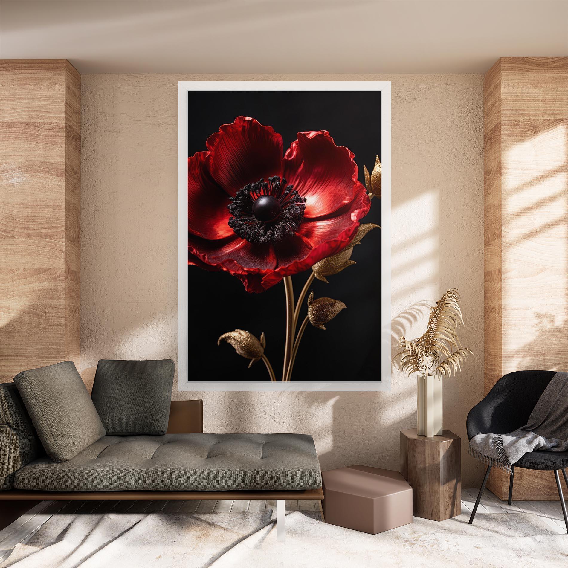 Leinwandbild Dark Red Poppy mockup 8