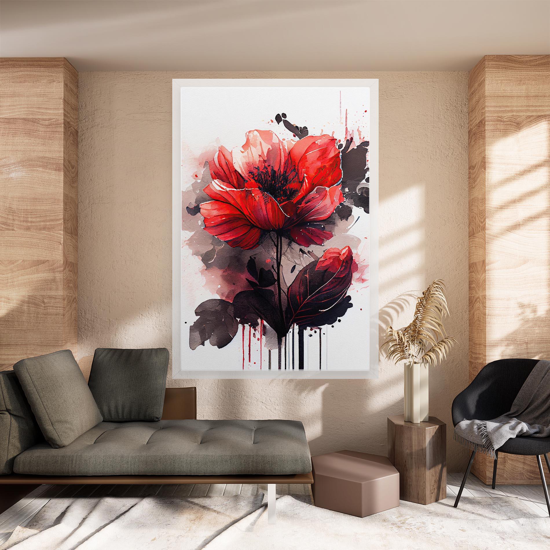 Leinwandbild Watercolor Poppy mockup 8