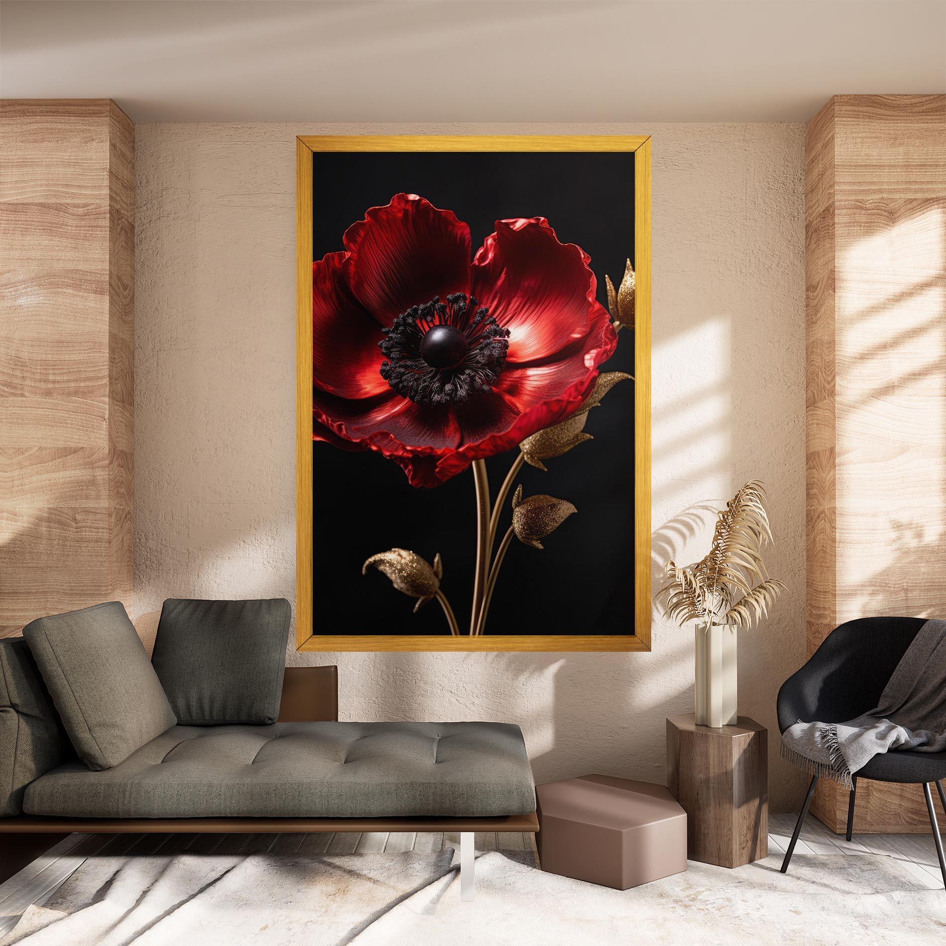 Leinwandbild Dark Red Poppy mockup 8