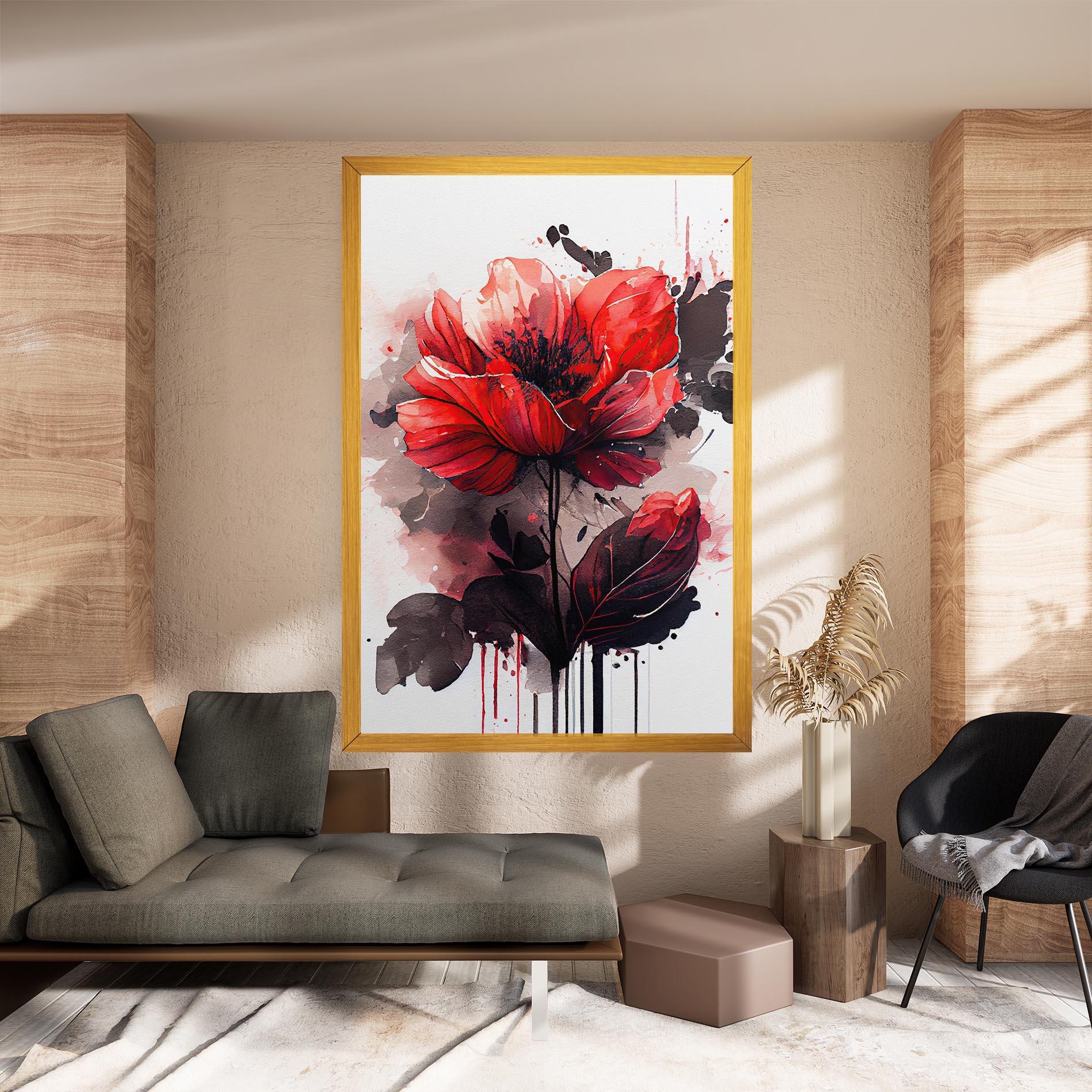 Leinwandbild Watercolor Poppy mockup 8