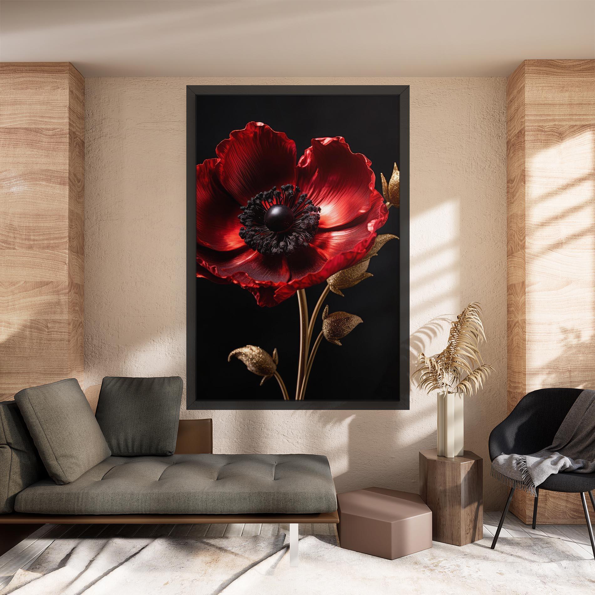Leinwandbild Dark Red Poppy mockup 8